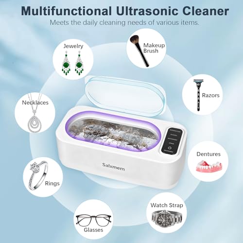 Thumbnail 2 de Salxmem Ultrasonic Jewellery Cleaner 50KHz, 350ml: Quiet Deep Cleaning for Jewellery, Dentures and More