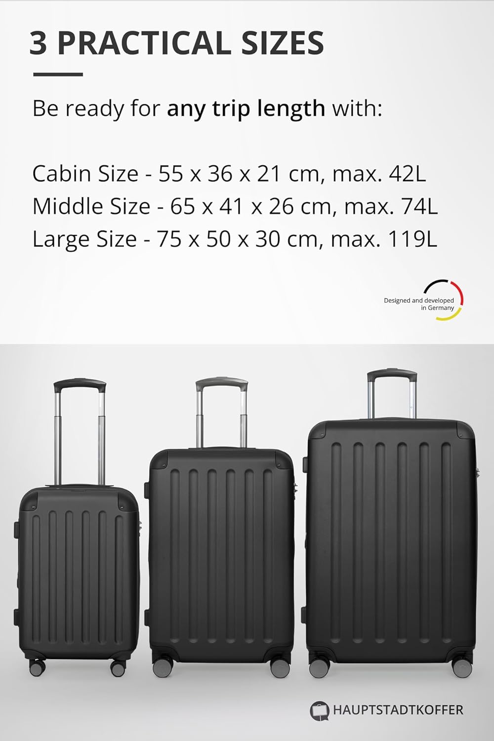 Thumbnail 6 de Hauptstadtkoffer Spree – Grande Valise Rigide 119 L, Serrure TSA, 4 Doubles Roulettes, 75 cm
