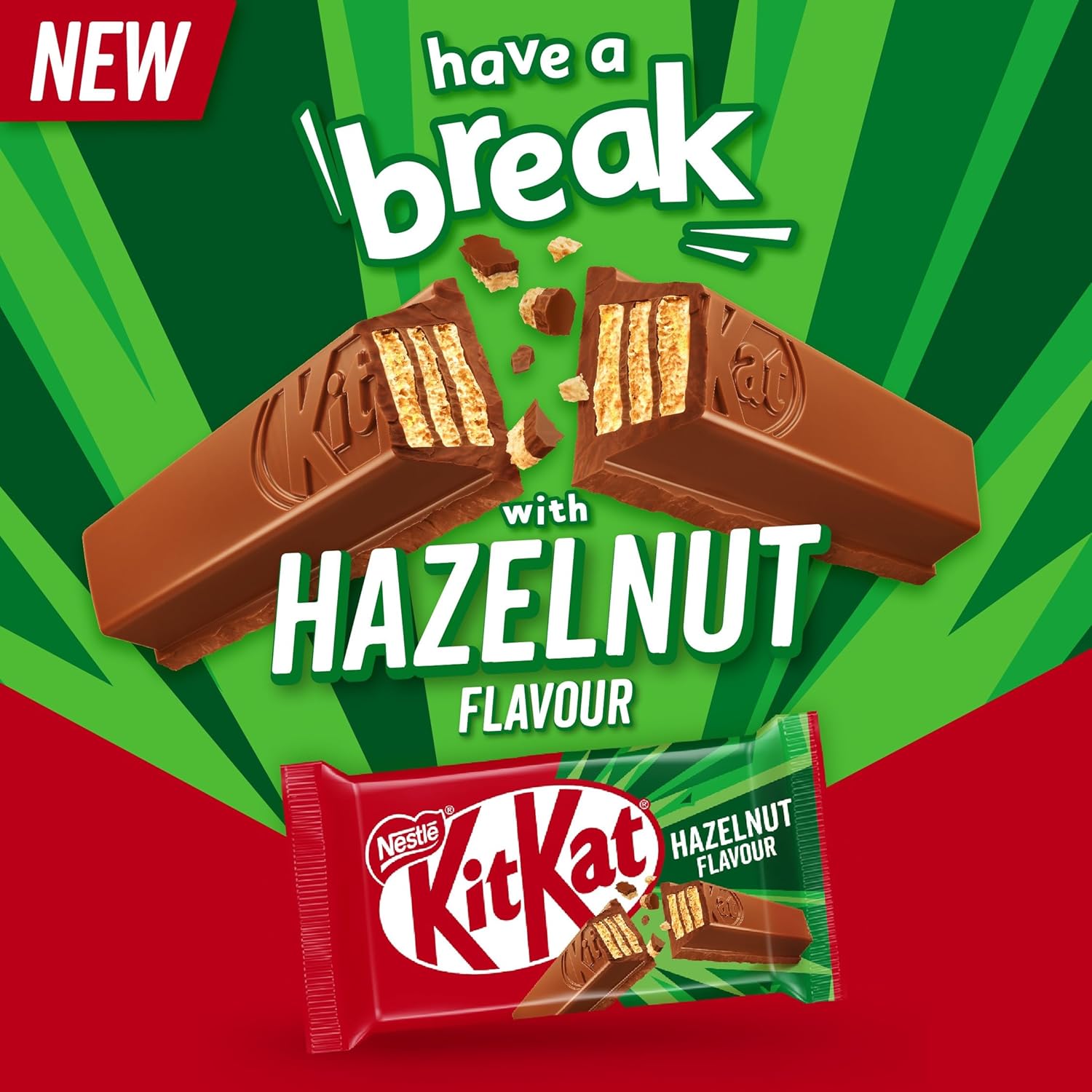 Thumbnail 4 de KitKat Hazelnut Wafer ricoperto di Cioccolato al Latte - 24 snack da 41,5 g (996 g)