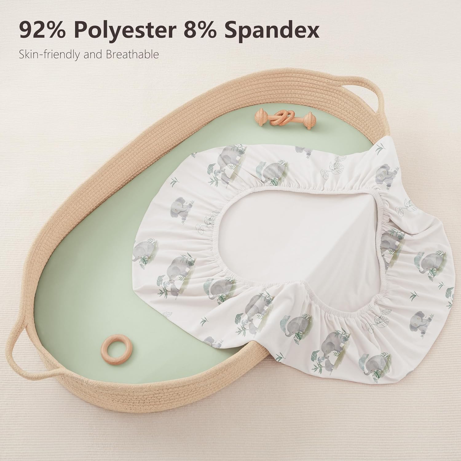 Detalle de Susurration Next to Me Crib Sheets 90x50cm (2 Pack) — Breathable Microfiber Bassinet Sheets