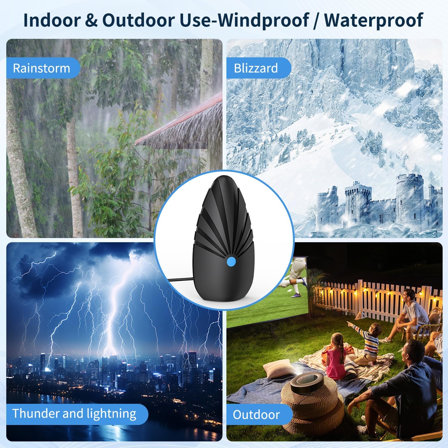 Thumbnail 2 de BEIMQN 2026 Indoor TV Antenna (VHF/UHF) for Smart & Older TVs with 360° Reception