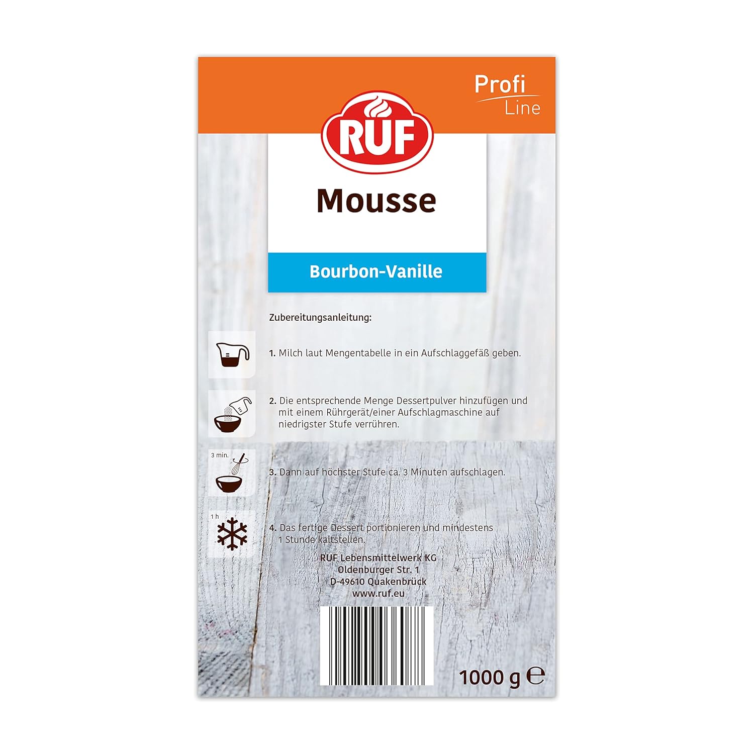 Thumbnail 1 de RUF Mousse Bourbon-Vanille (1 x 1000 g) – portionsfertige Dessertmousse ohne Kochen