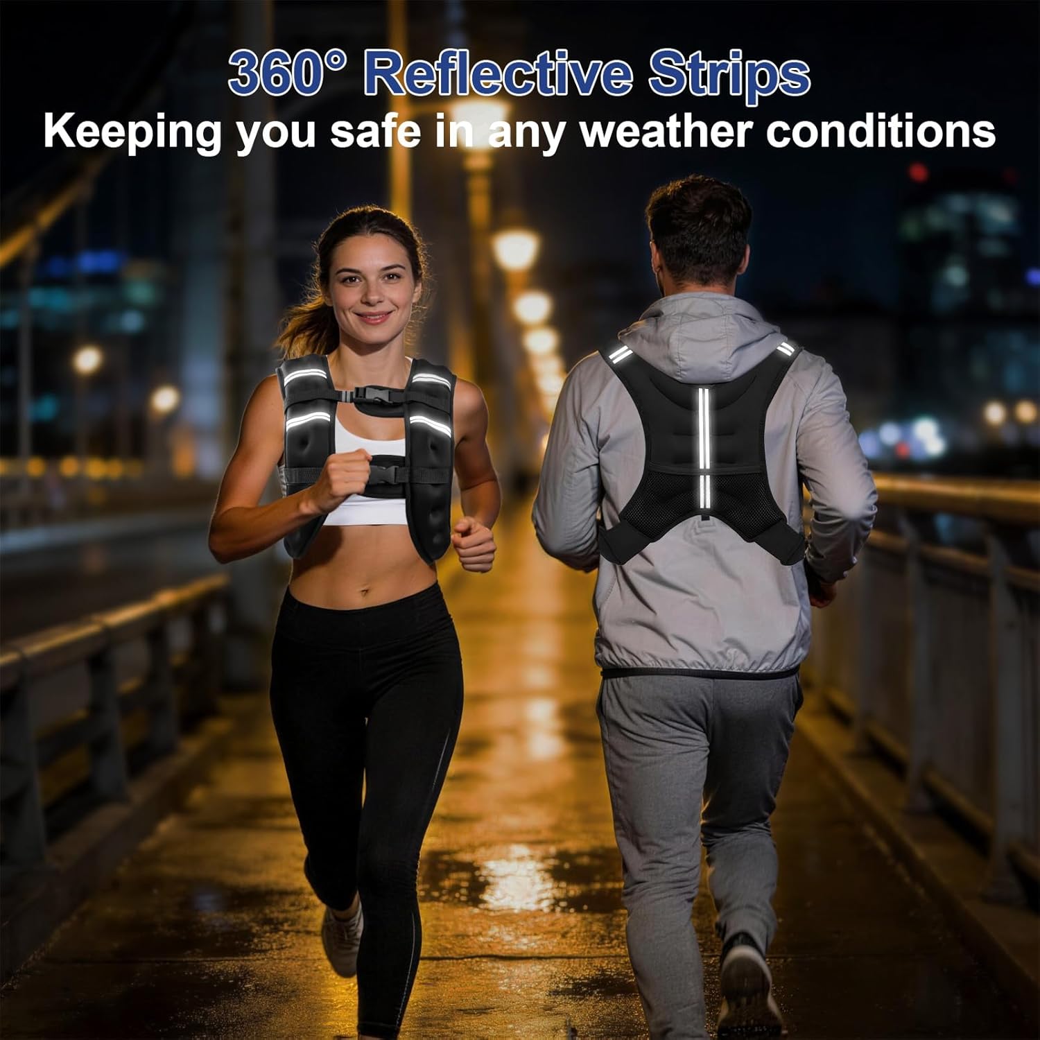 Thumbnail 2 de Zikopomi Weighted Vest – Adjustable 6–30 lb Vest with Reflective Stripes for Weight Training and Running