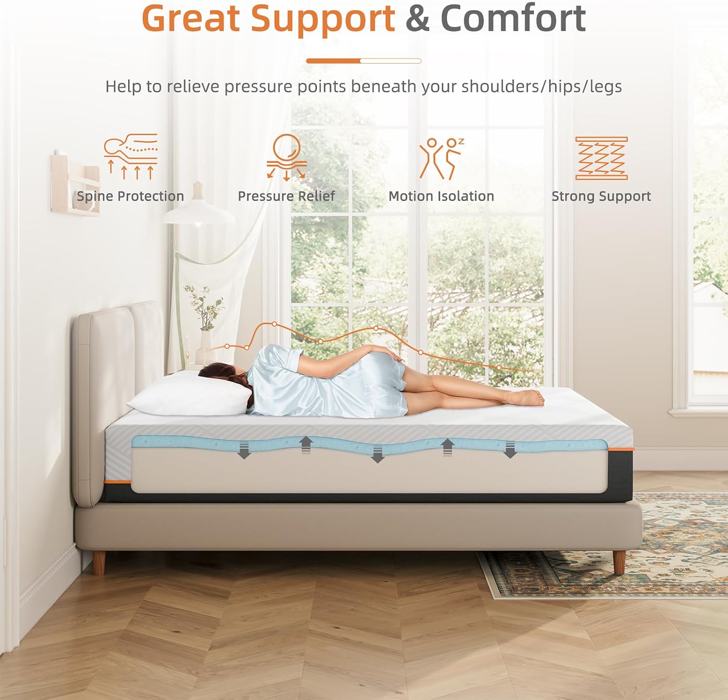 Thumbnail 4 de Vesgantti 120x190x16cm Small Double Gel Memory Foam Mattress