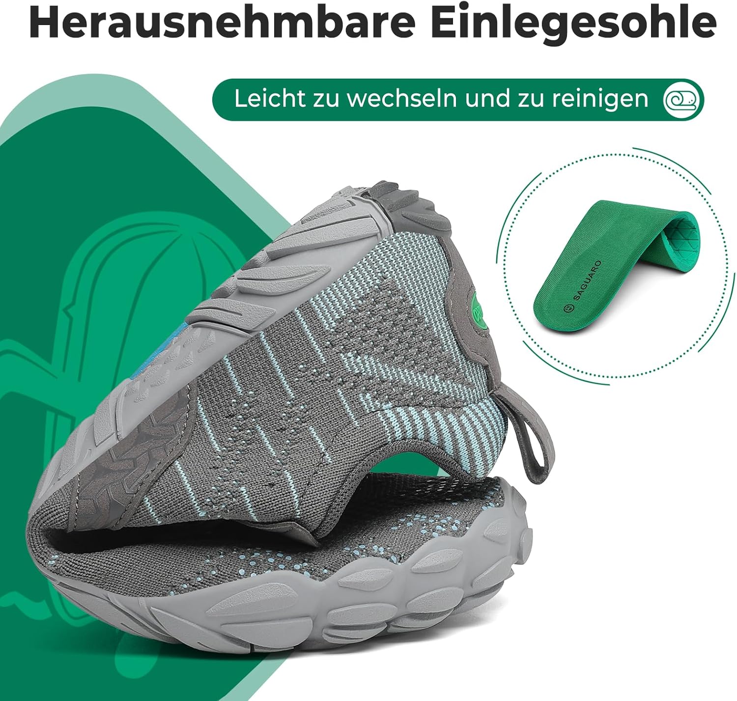 Detalle de SAGUARO Knit Barfußschuhe – rutschfeste Barfußschuhe mit Zero-Drop, Gr. 36–48