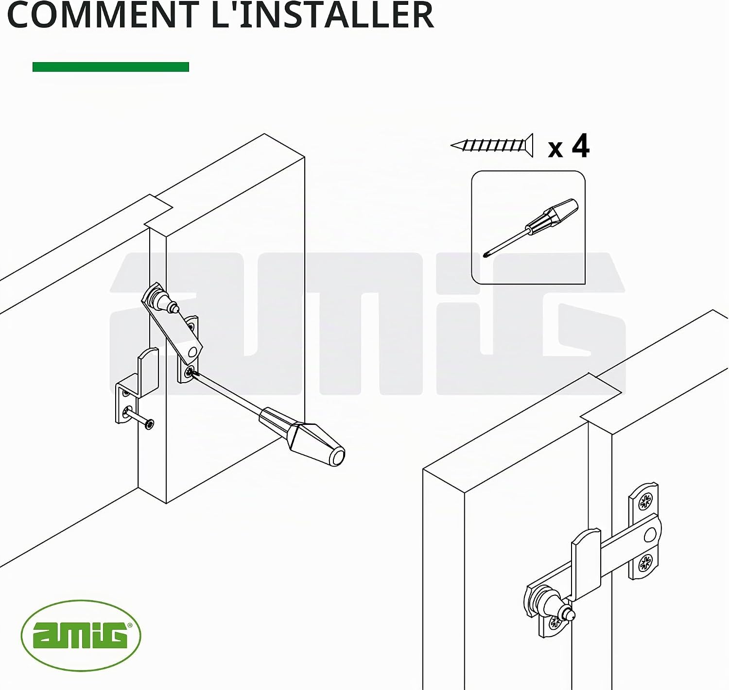 Thumbnail 3 de Amig — Palan pour volet lisse et verrou de sécurité noir mat (80 × 46 mm)