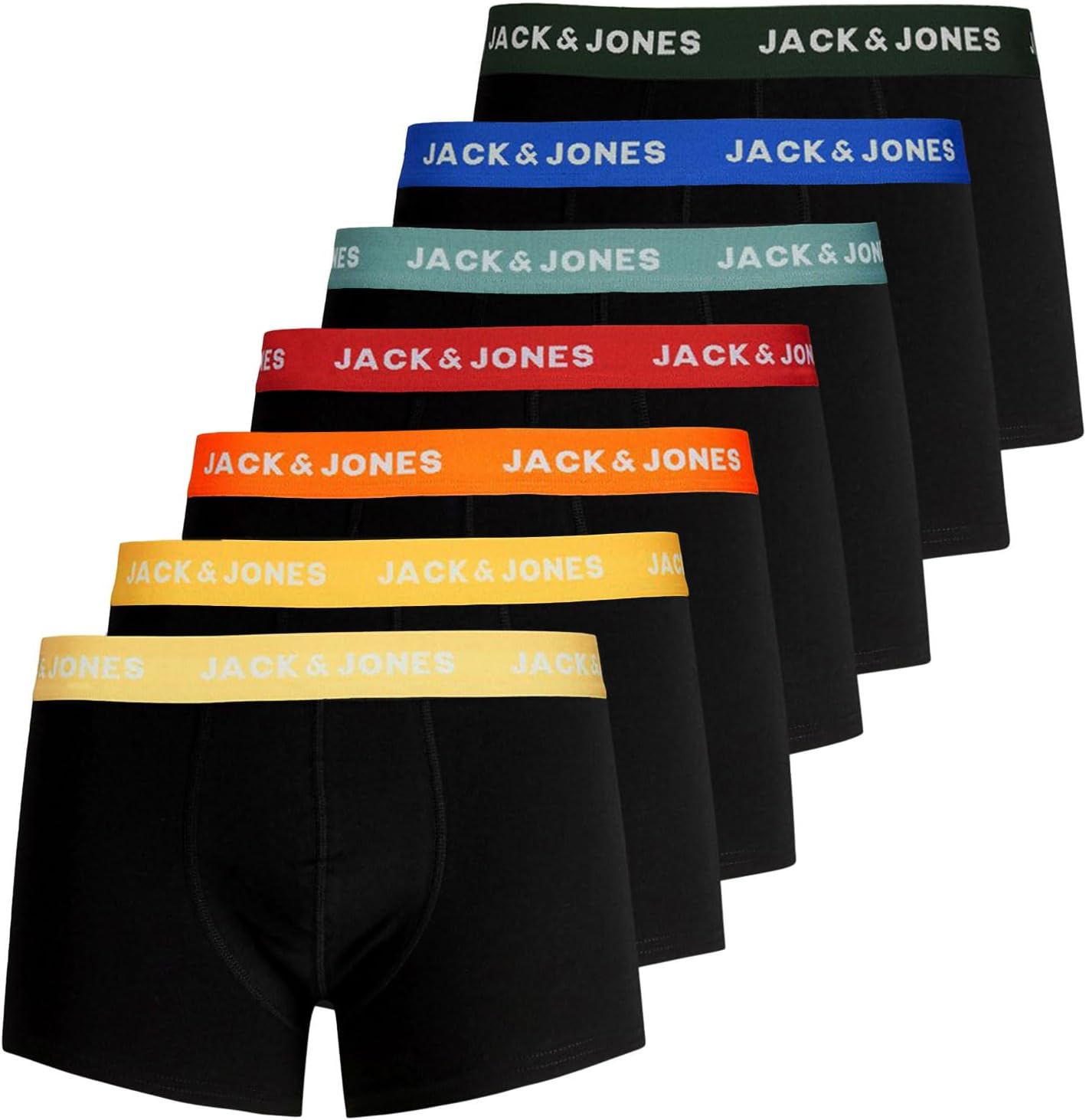Detalle de JACK & JONES Herren Unterhosen Shorts Boxershorts Trunks 7er Pack – Schwarz, Größe XL, Black Multi