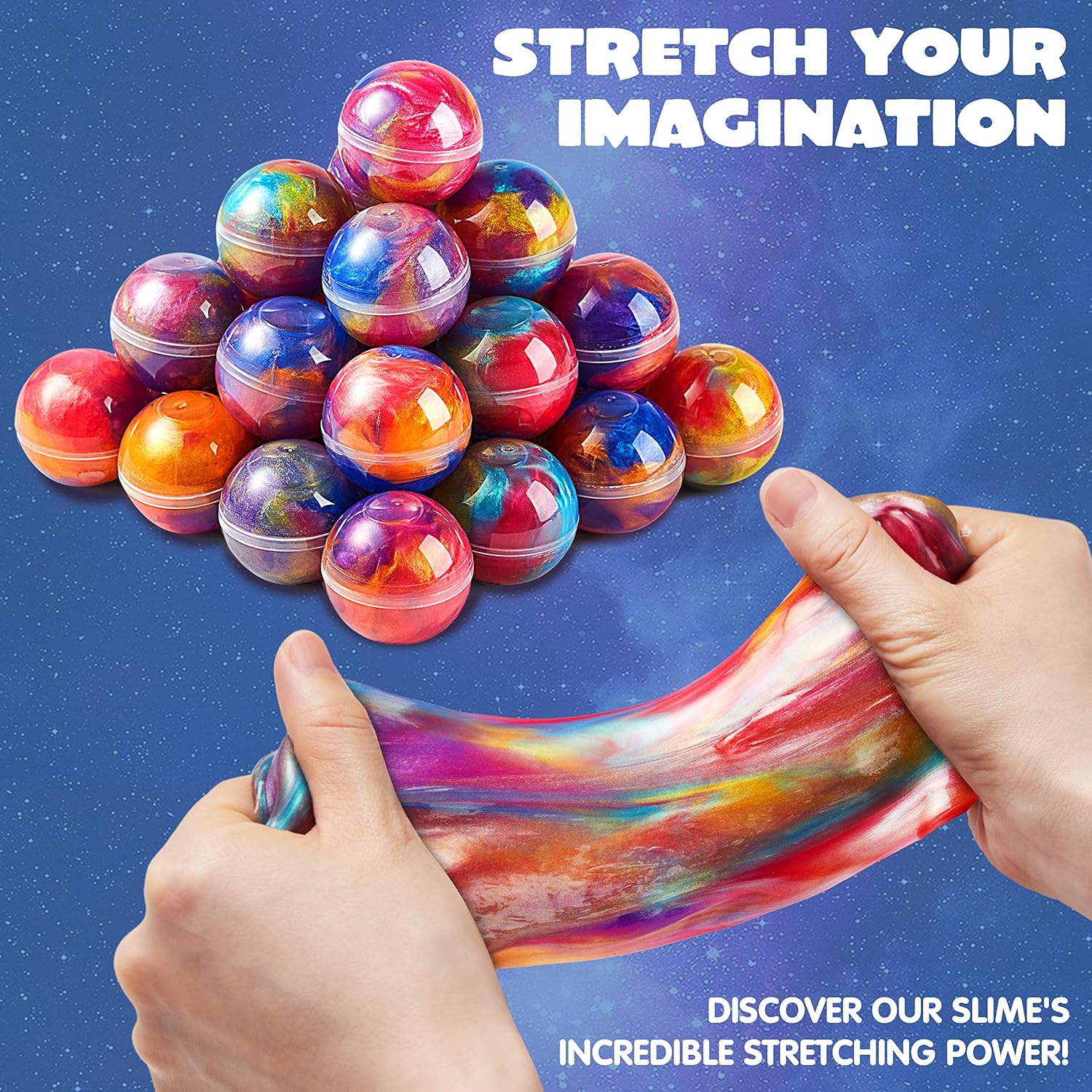 Detalle de JOYIN Galaxy Slime Ball Party Favors – 36er Set, nicht klebender, sicherer Schleimball für Kinder, ideal als Partygag