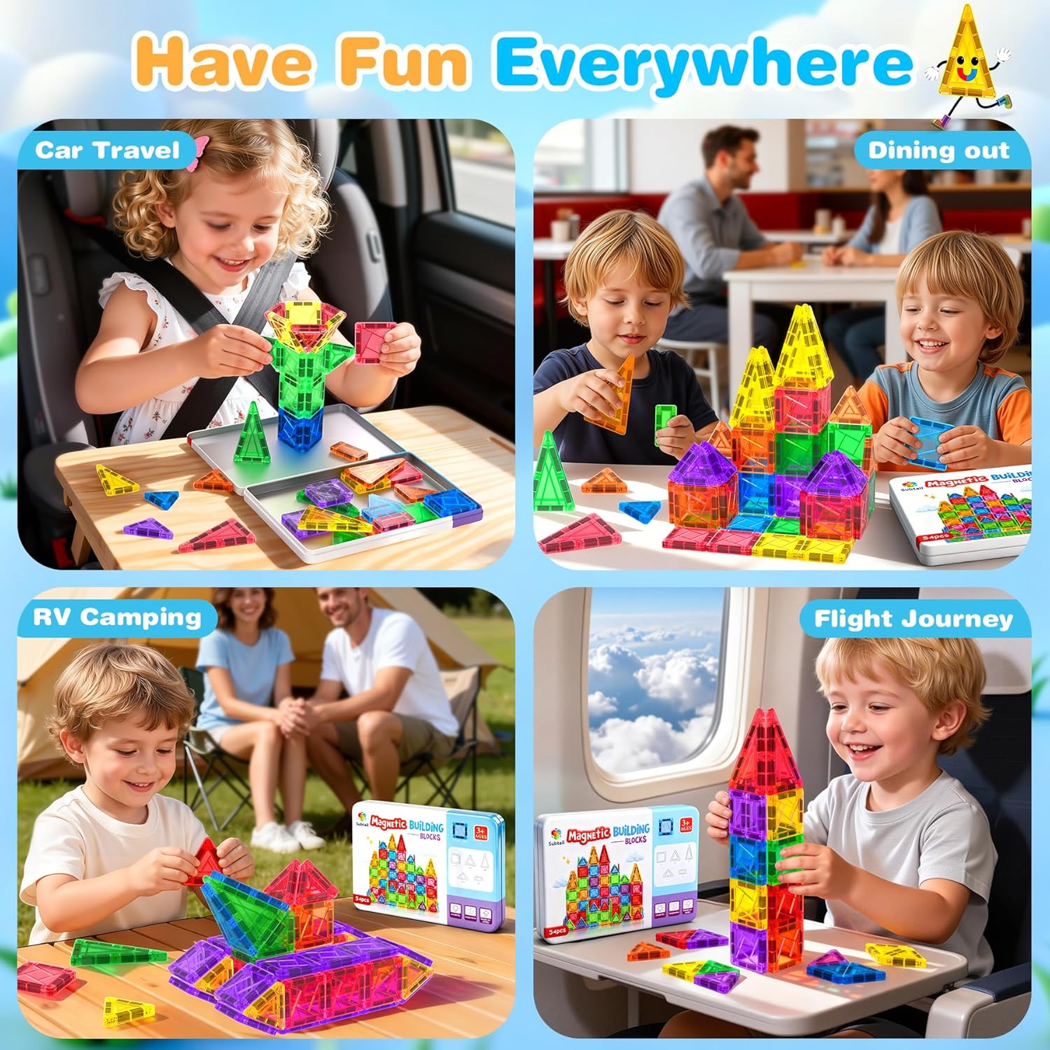 Detalle de Subtail Magnetic Tiles 54 piece travel set