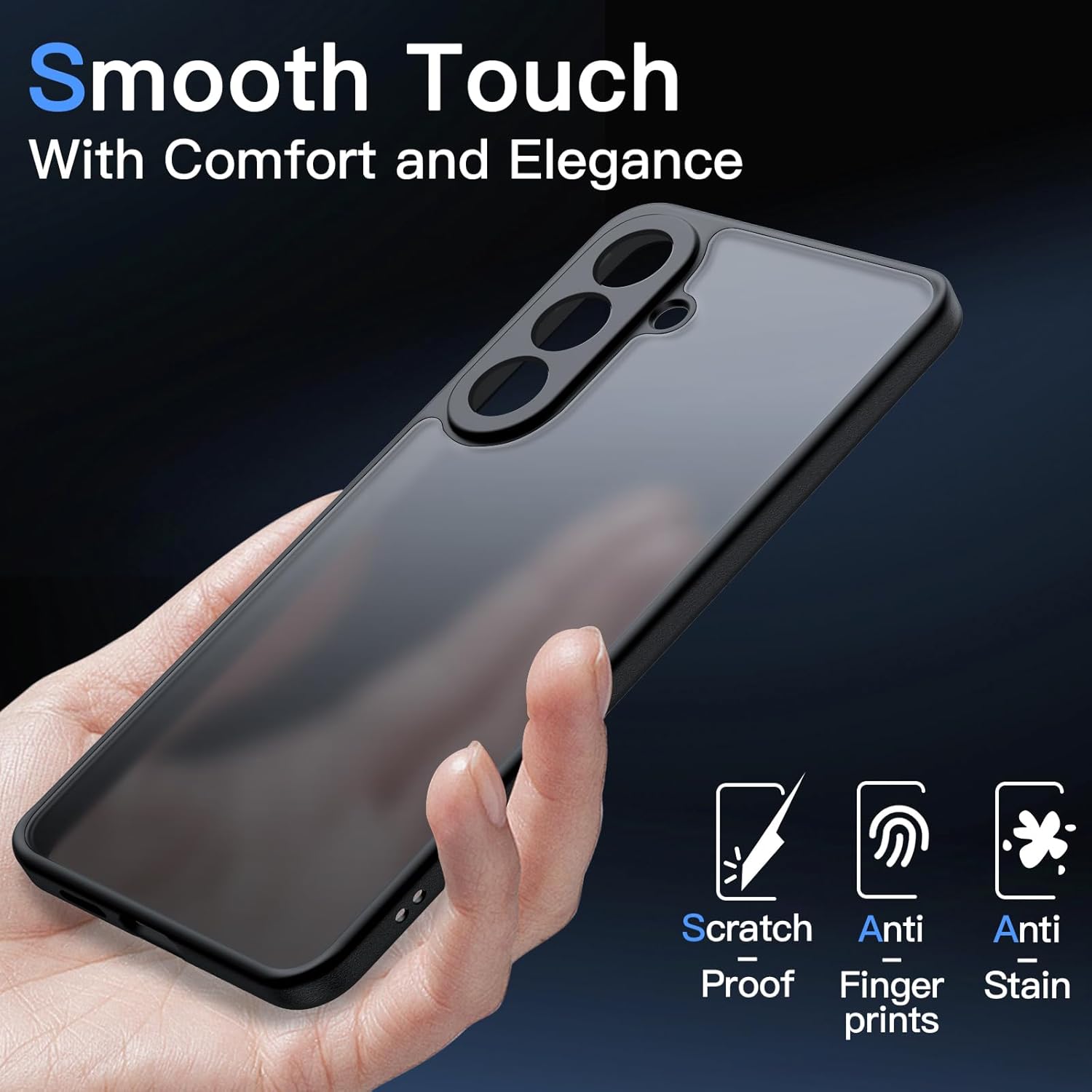 Thumbnail 3 de JETech 3 in 1 Cover Opaca per Samsung Galaxy S26 – protezione completa con pellicole in vetro temperato