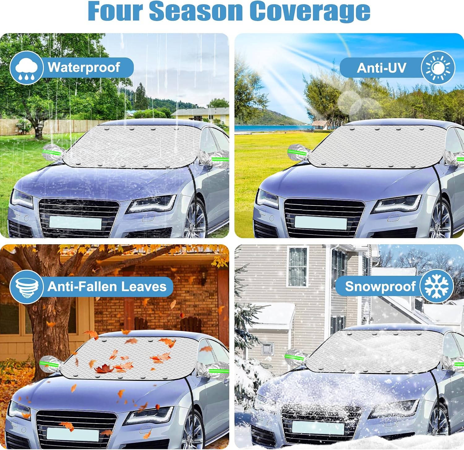 Thumbnail 6 de Newthinking Car Frost Windscreen Cover for Winter with side mirror flap and magnets