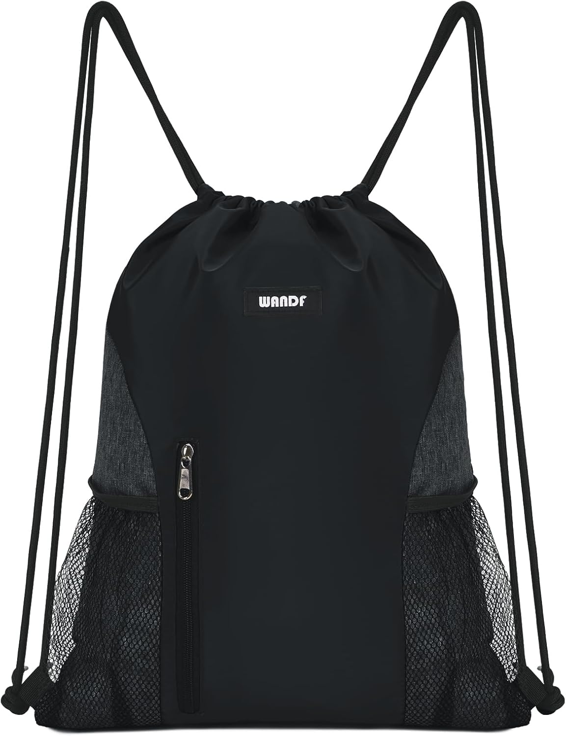 Detalle de WANDF Drawstring Backpack: Water-Resistant Gym Sackpack for All Ages