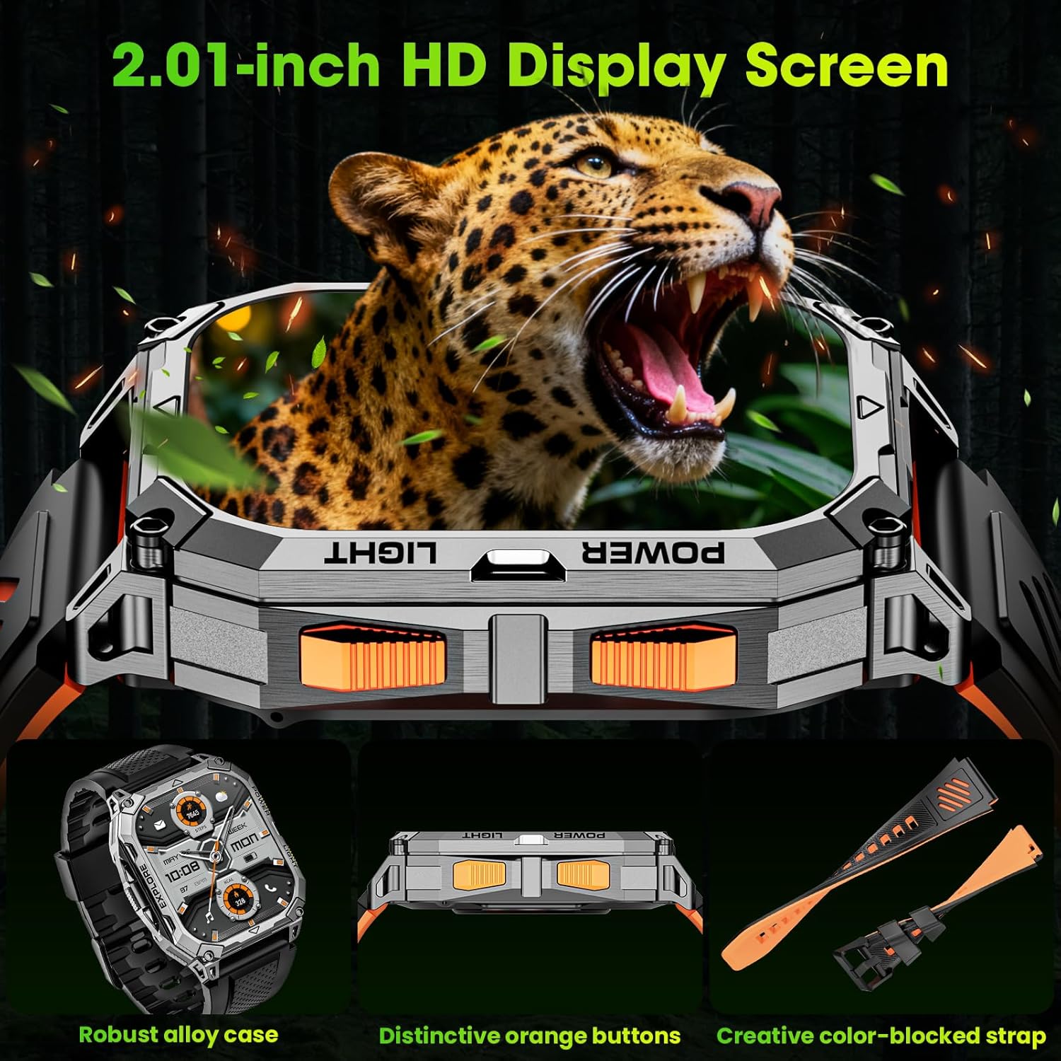 Thumbnail 1 de Hwagol Men’s Smart Watch (2.01" HD) with Heart Rate, Sleep & Sports Fitness Features