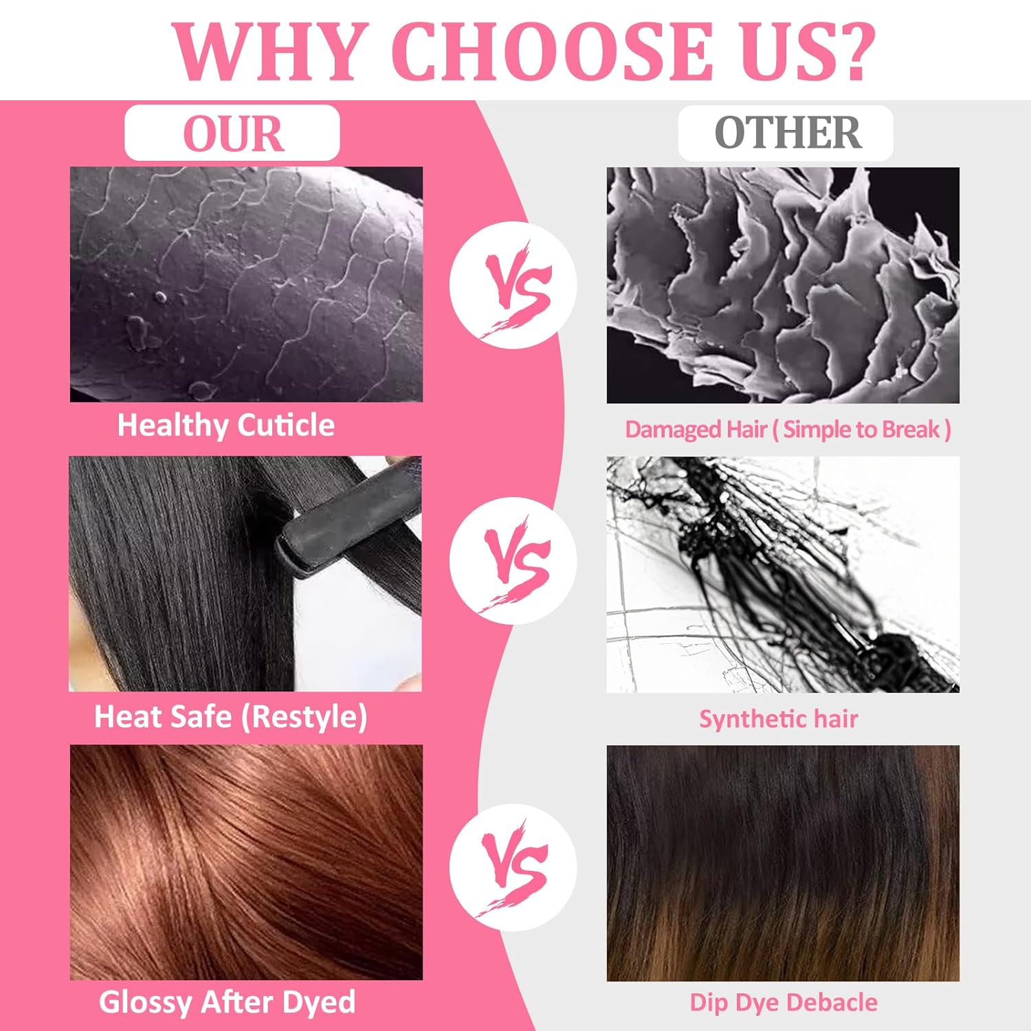 Thumbnail 6 de Real Human Hair Clip-In Extensions (Brazilian Remy) Seamless Balayage, Dark Brown/Chestnut Brown, 8 Pieces