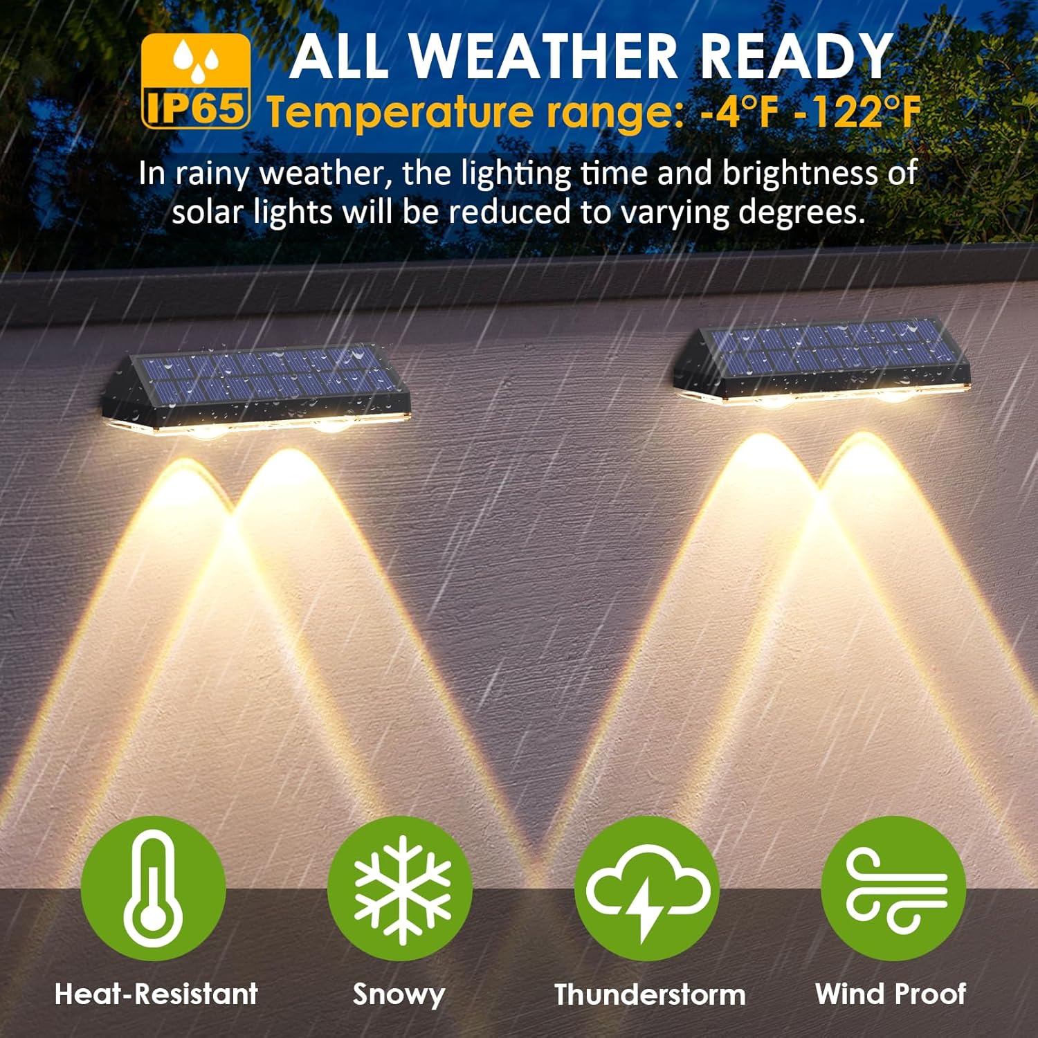 Thumbnail 2 de LIANGLOME Solar Fence Lights Outdoor (2700/4000/6000K) — 3 Modes, 8-Pack Waterproof LED