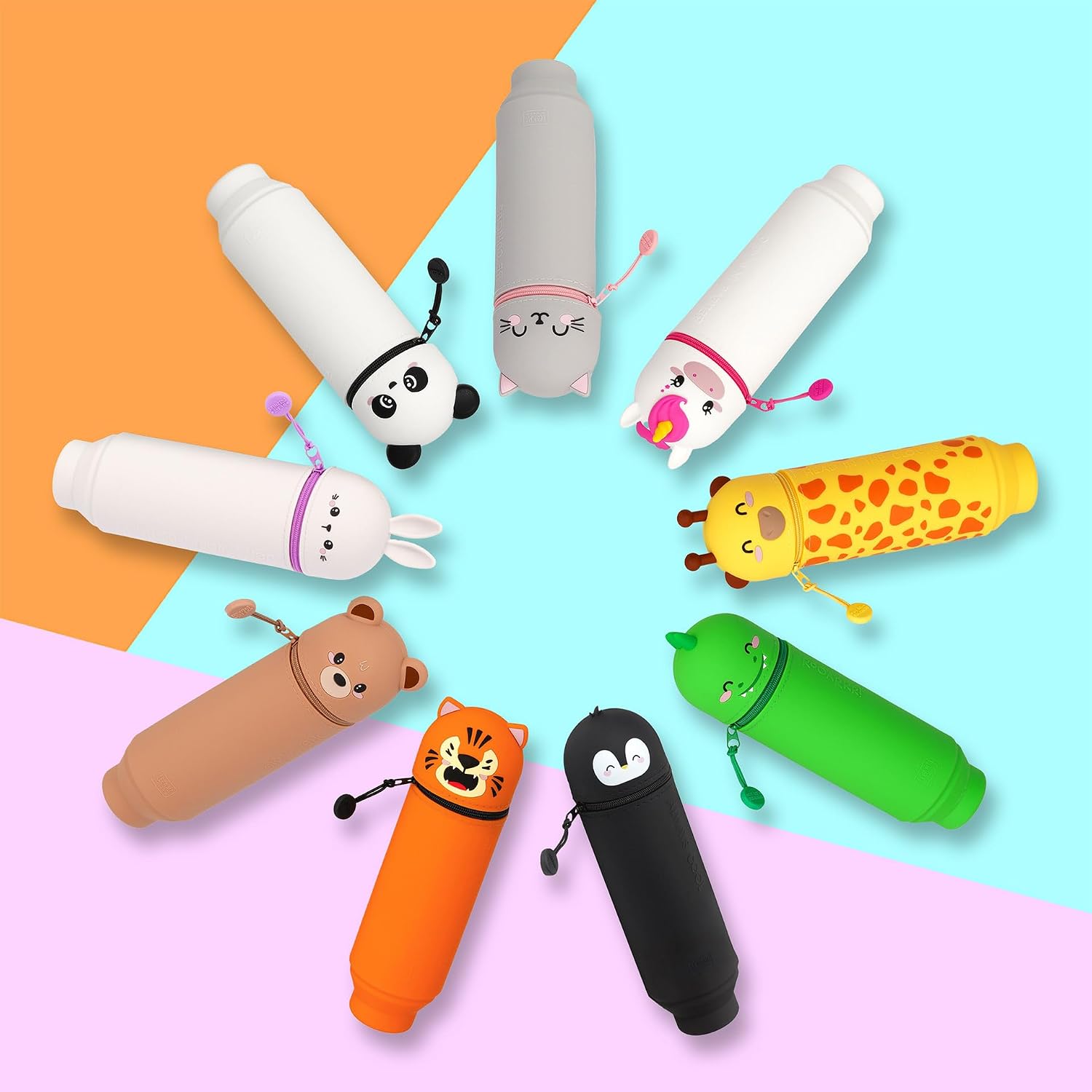 Detalle de Legami Kawaii 2-in-1-etui van zachte siliconen, giraffe, 18,5 cm