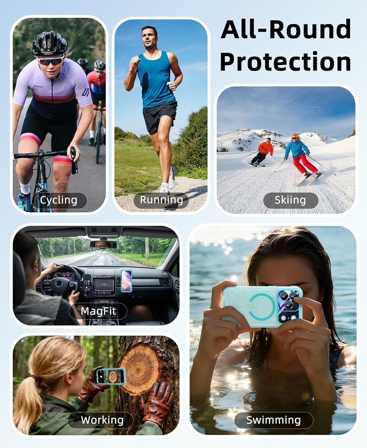 Thumbnail 6 de Beeasy Cover Impermeabile IP68 per iPhone 17 Pro Max 6,9" - Blu, MagSafe e Protezione Militare