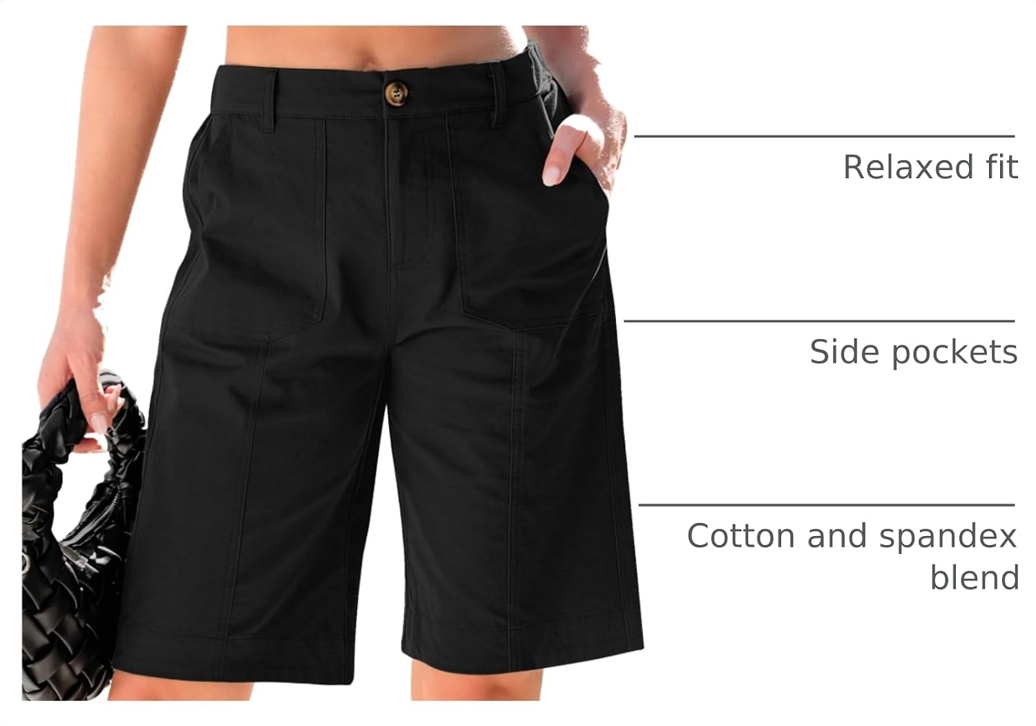 Detalle 2 de luvamia Bermuda shorts for women 11-inch