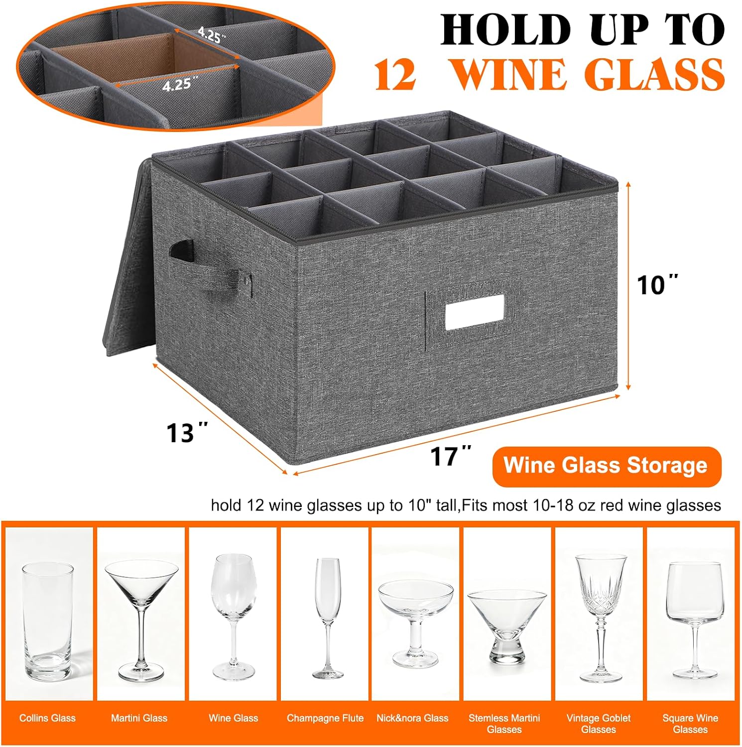 Detalle 2 de Stemware Storage Cases 12-Pack Grey
