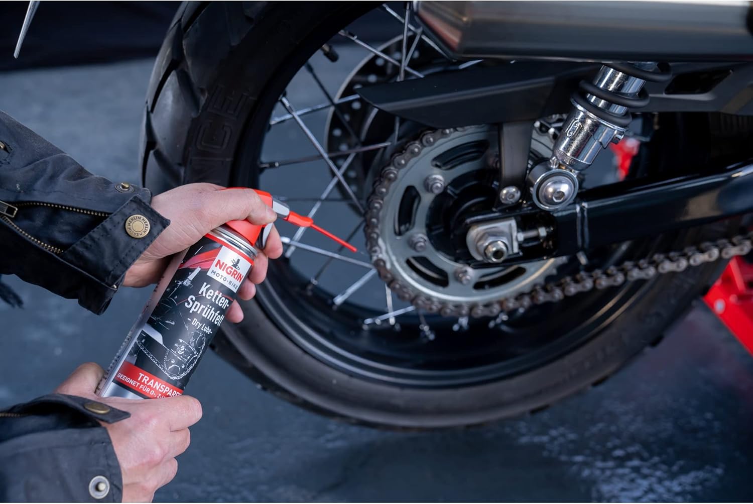 Thumbnail 4 de NIGRIN MOTO-BIKE Dry Lube Ketten-Sprühfett – 6x400 ml für O-, Z- und X-Ring-Ketten
