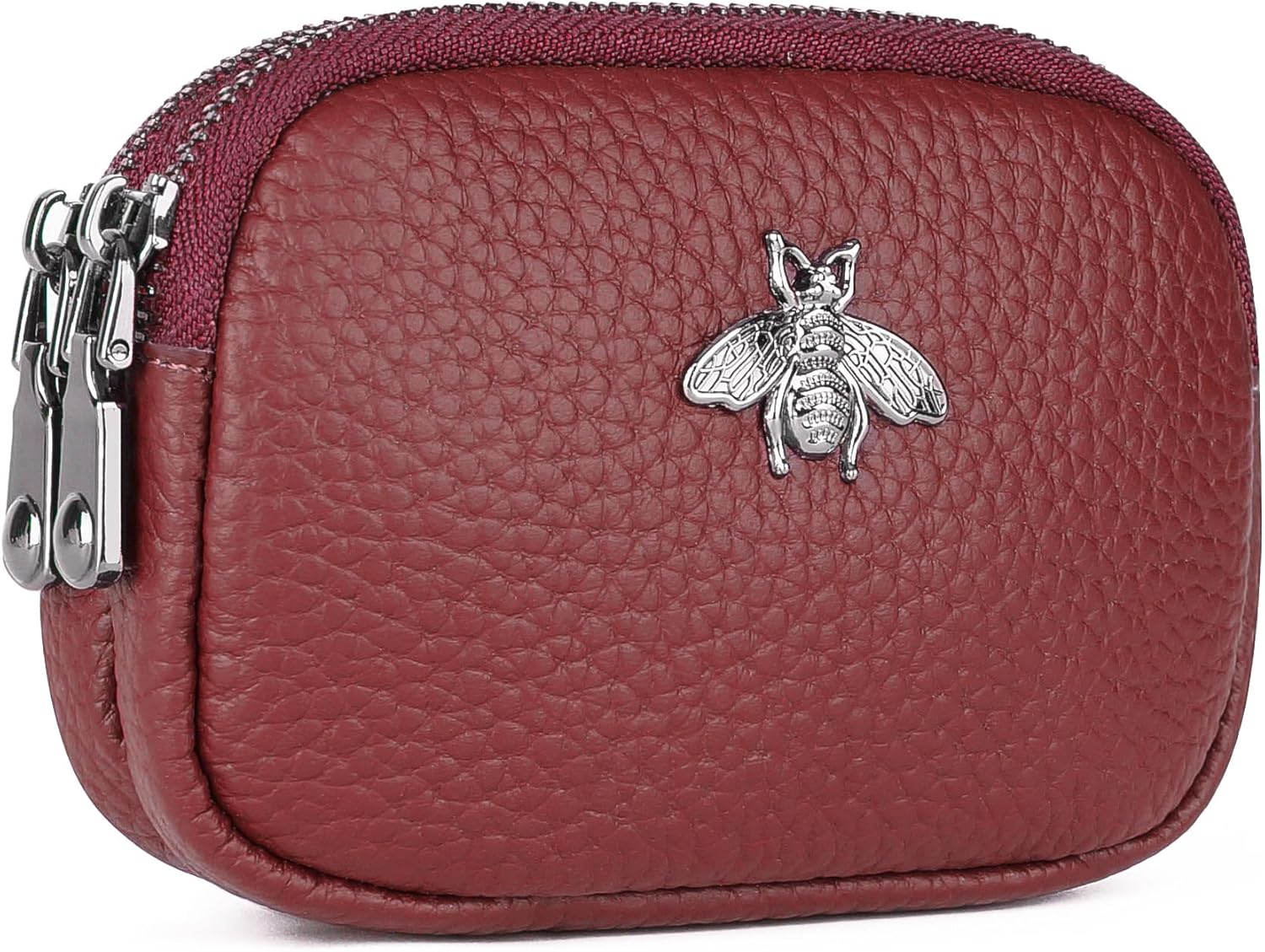 Thumbnail 6 de MAVHVAM Ladies Genuine Leather Small Purse for Women – Blue Mini Coin Wallet with Double Zip