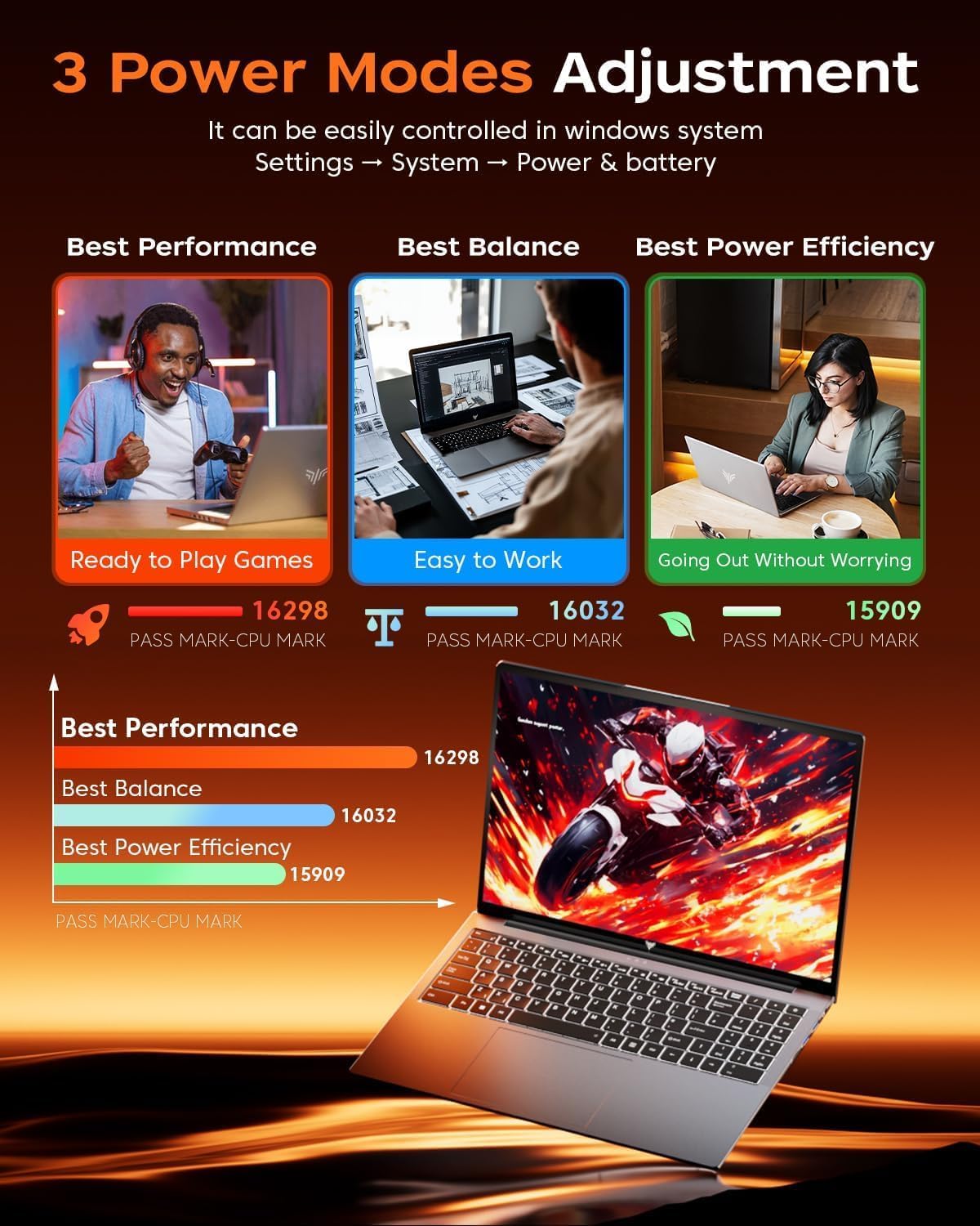 Detalle 2 de KAIGERR gaming laptop, 16-inch