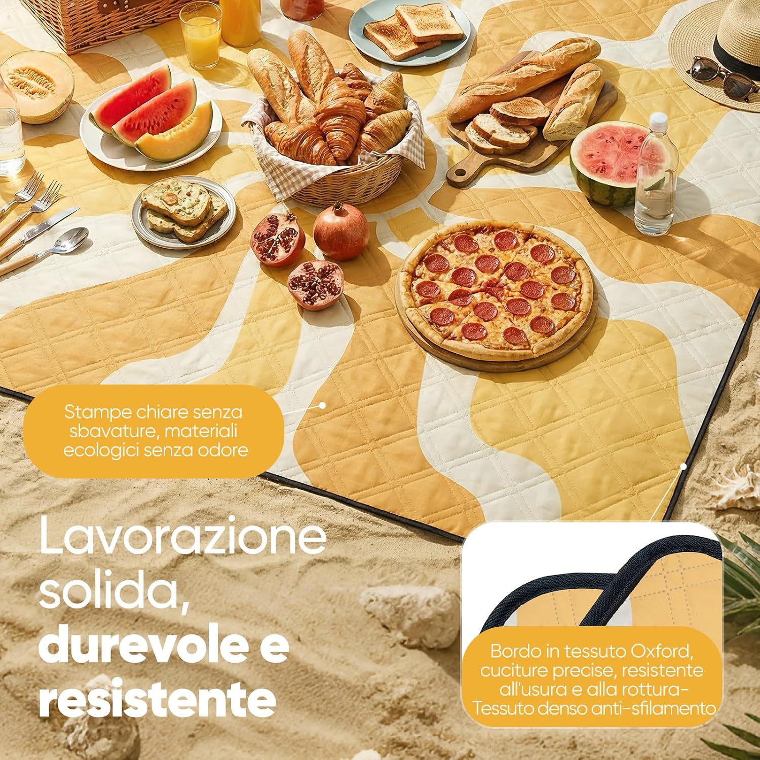 Thumbnail 6 de Sekey Coperta Picnic Impermeabile 200x200 cm – comoda, resistente e versatile per all’aperto