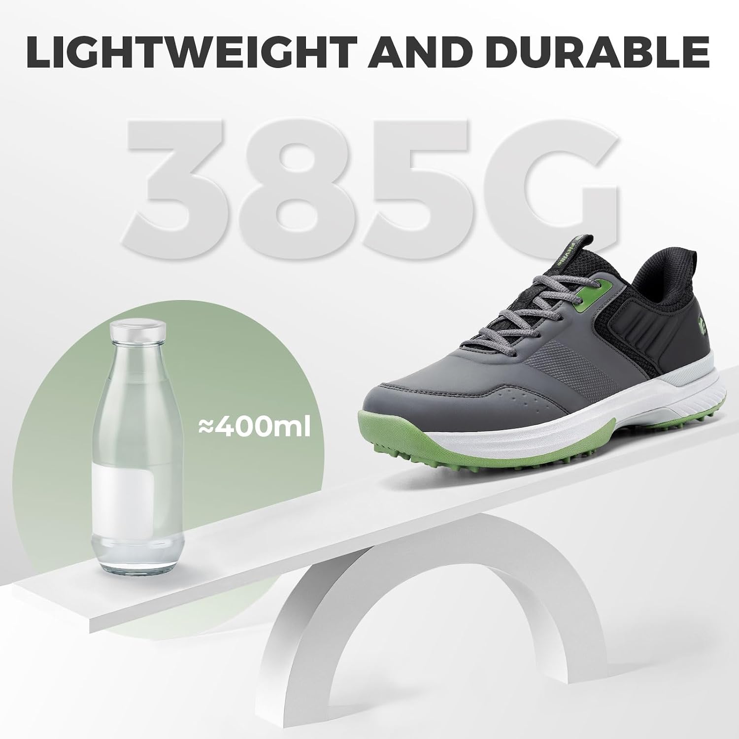 Thumbnail 6 de FitVille Men’s Extra Wide Fit Professional Spiked Golf Shoes (Slip-on Trainers)