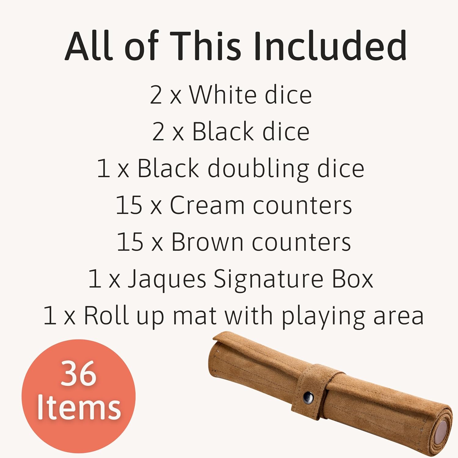 Detalle de Jaques of London Roll Up Travel Backgammon set 🎲