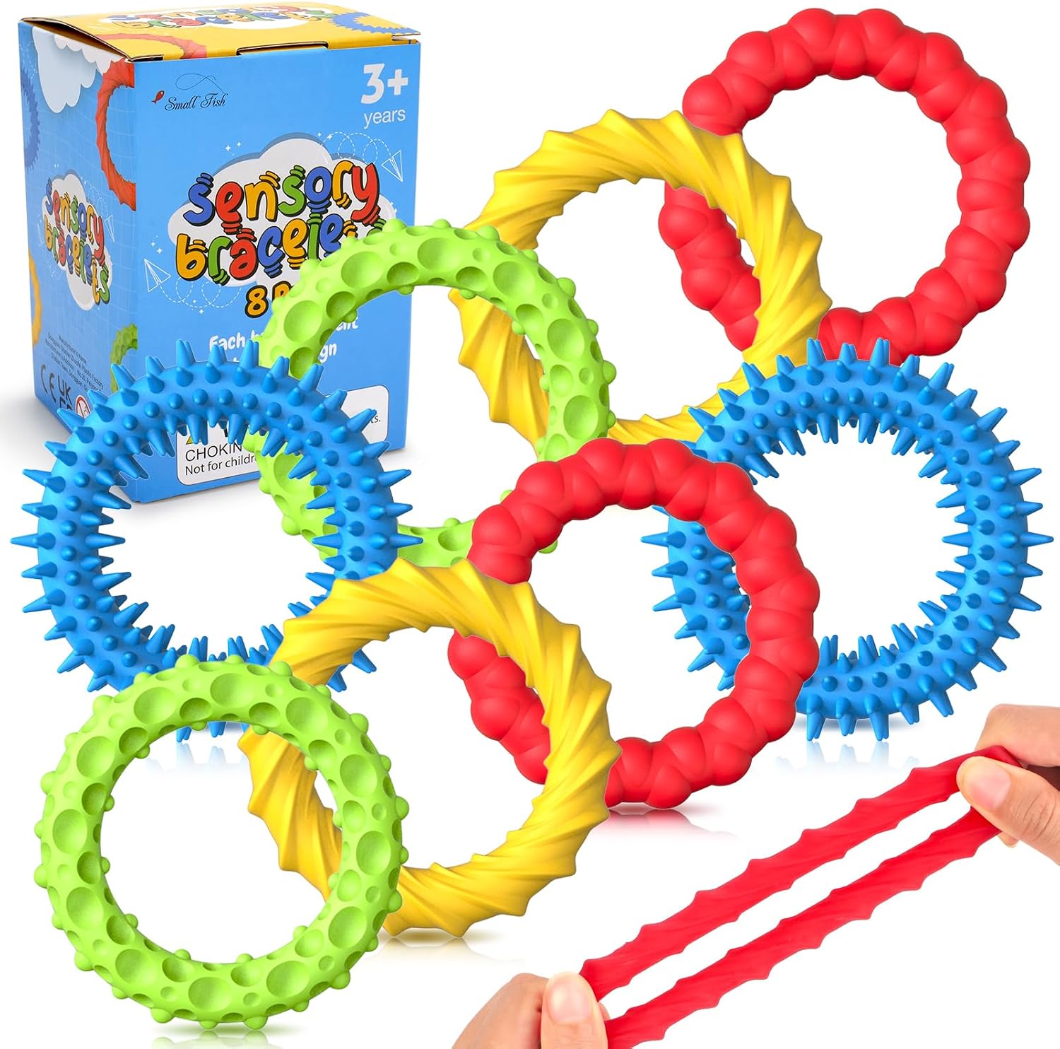Thumbnail 6 de Sensory Toys Textured Stretchy Fidget Bracelets, 4-Pack in Assorted Colors
