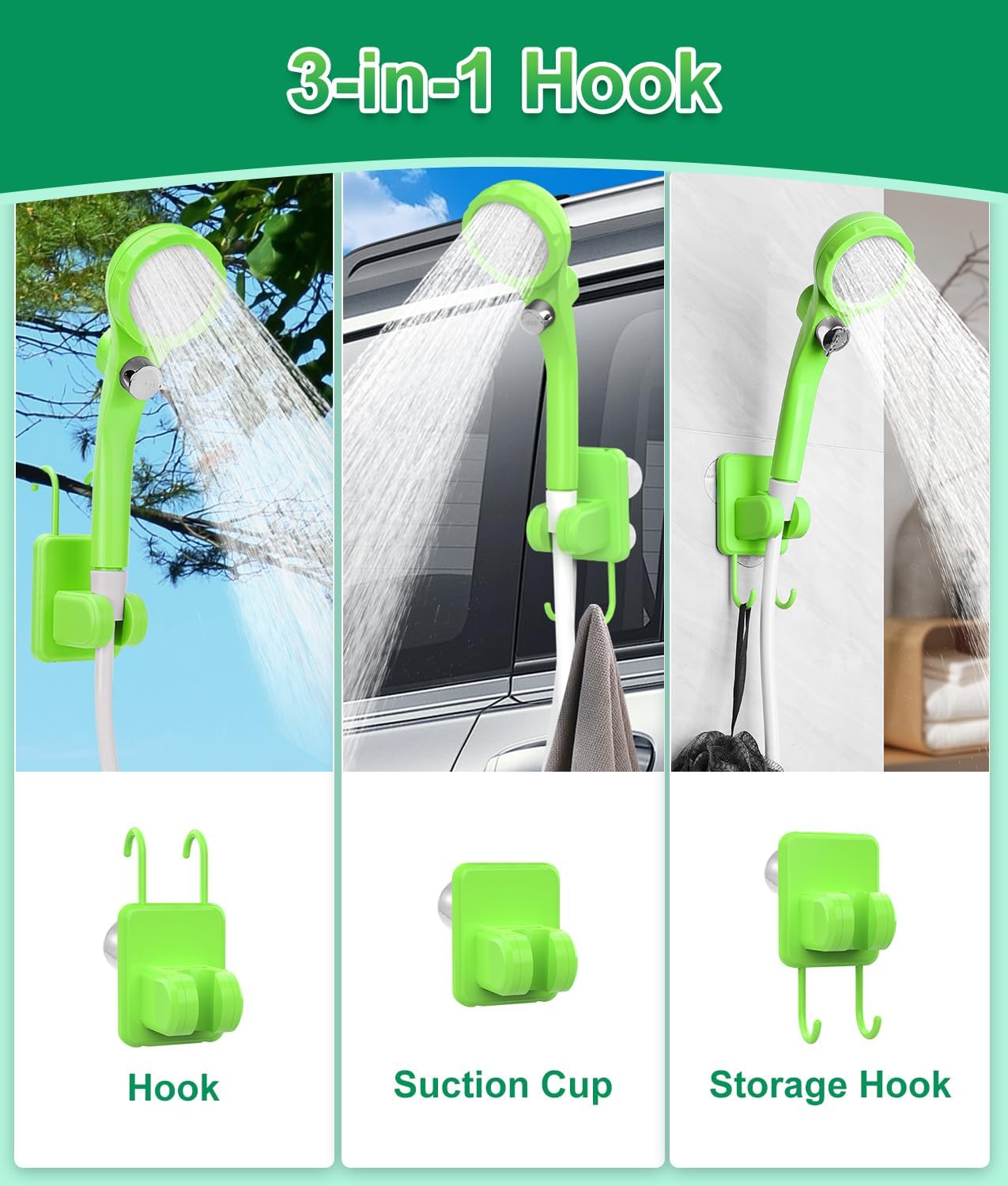Thumbnail 3 de WADEO OD0570G+OD0571+OD0580 draagbare campingdouche met 6000mAh-accu