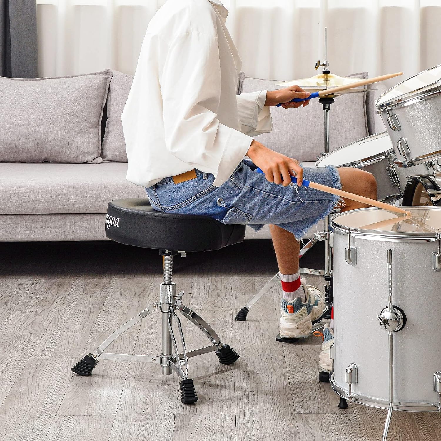 Detalle 2 de vangoa Saddle Shape Drum Stool 25.2 in