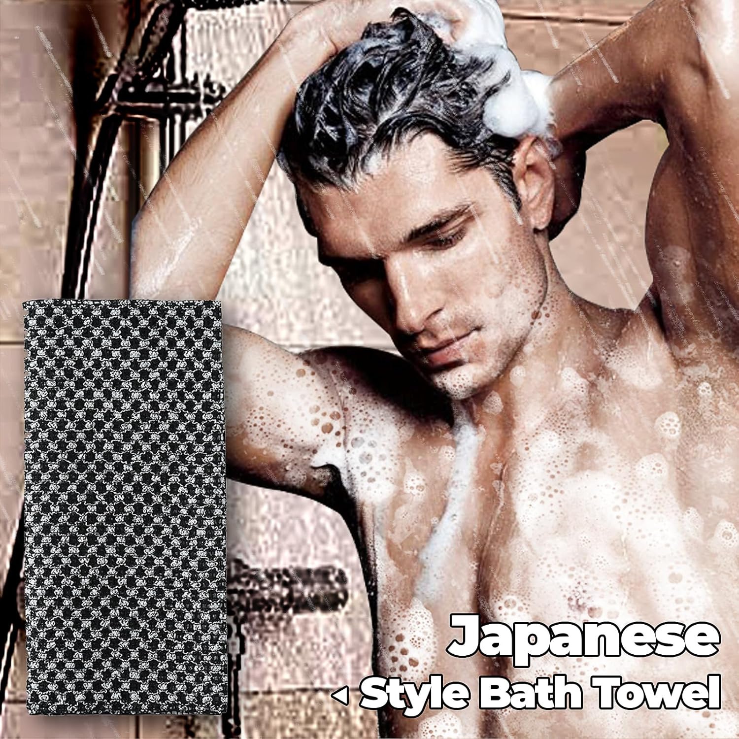 Thumbnail 1 de 2Pcs Japanese Exfoliating Towel set (extra long, dual-sided) for men & women