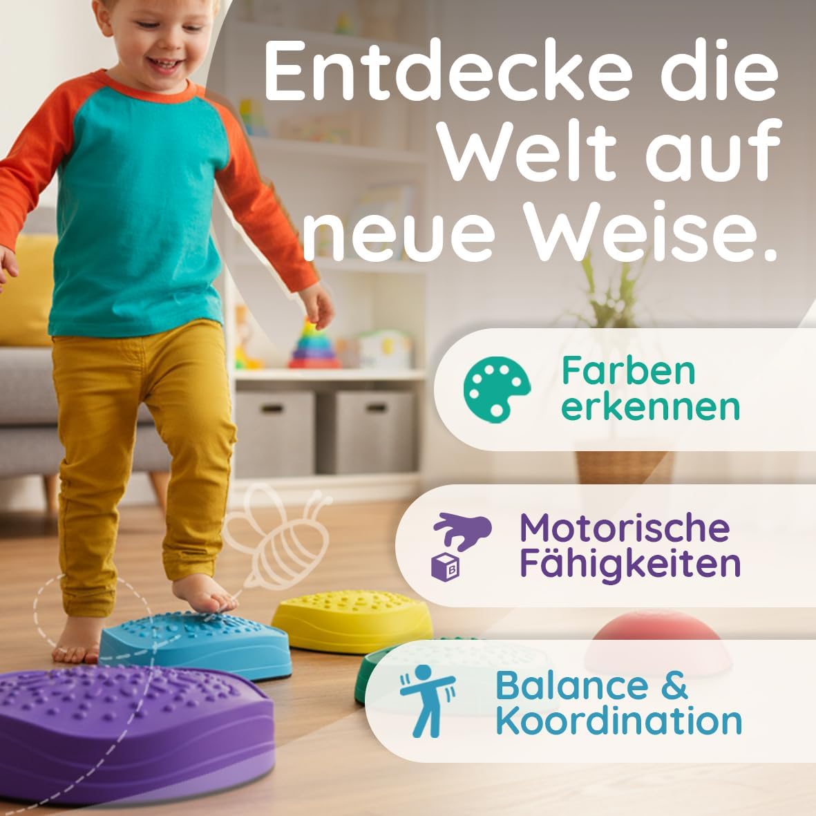 Detalle 2 de MAVIE & ME BALANCIERSTEINE 5er Set für Kinder