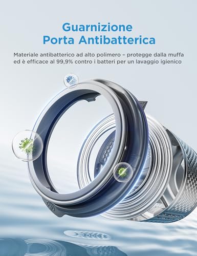 Thumbnail 9 de Midea Lavatrice 8 kg Classe A-10% con Motore Inverter Silenzioso 1400 Giri – Anti-Peli Animali