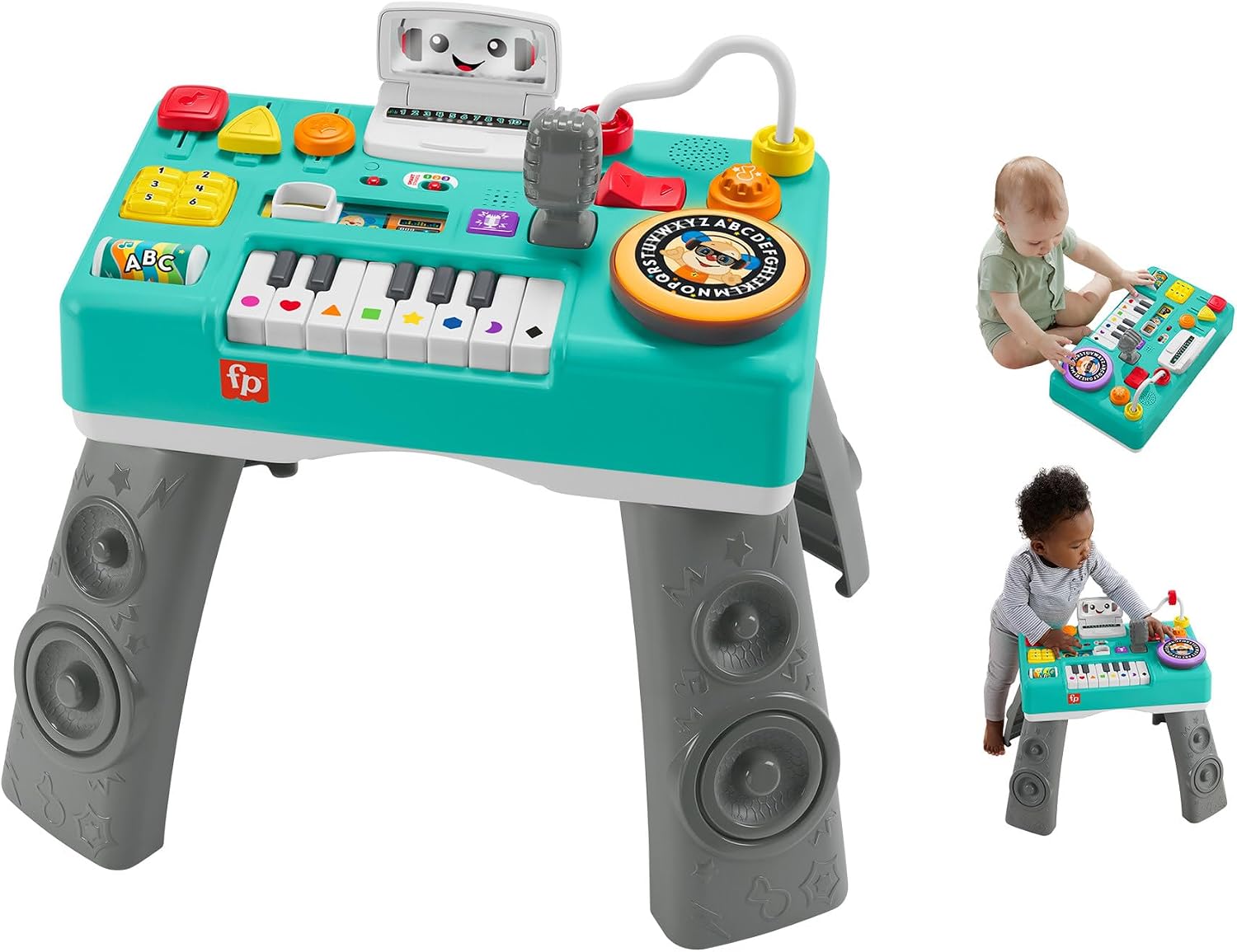 Detalle de Fisher-Price Laugh & Learn Mix & Learn DJ Table: a practical, light-hearted activity centre for babies and toddlers