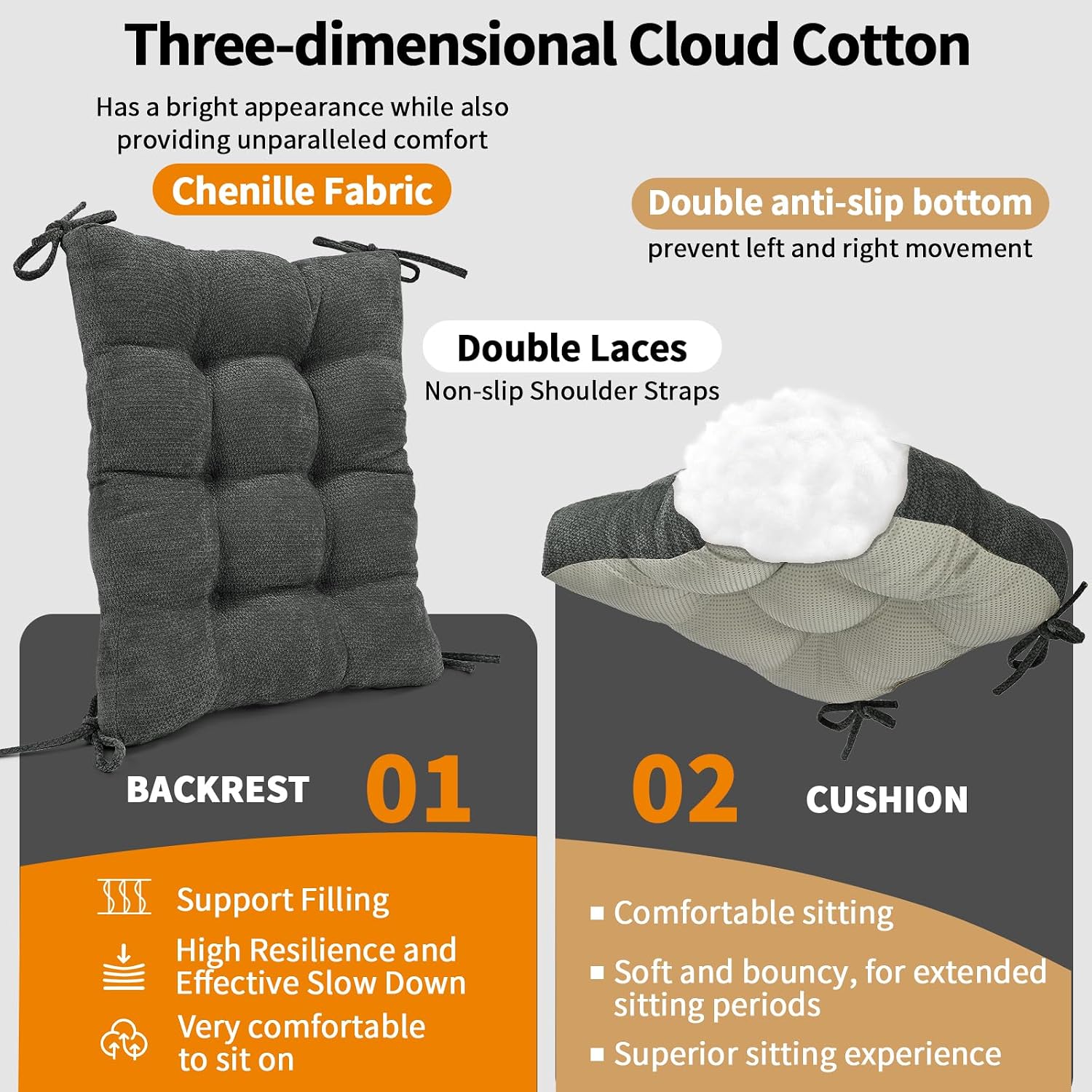 Detalle 2 de Glyzia Rocking Chair Cushion Set, Chenille