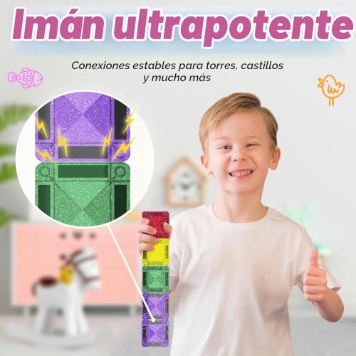 Thumbnail 6 de Desire Deluxe Micro Bloques Magnéticos de Construcción – 28 piezas Brillo, juguete STEM de viaje