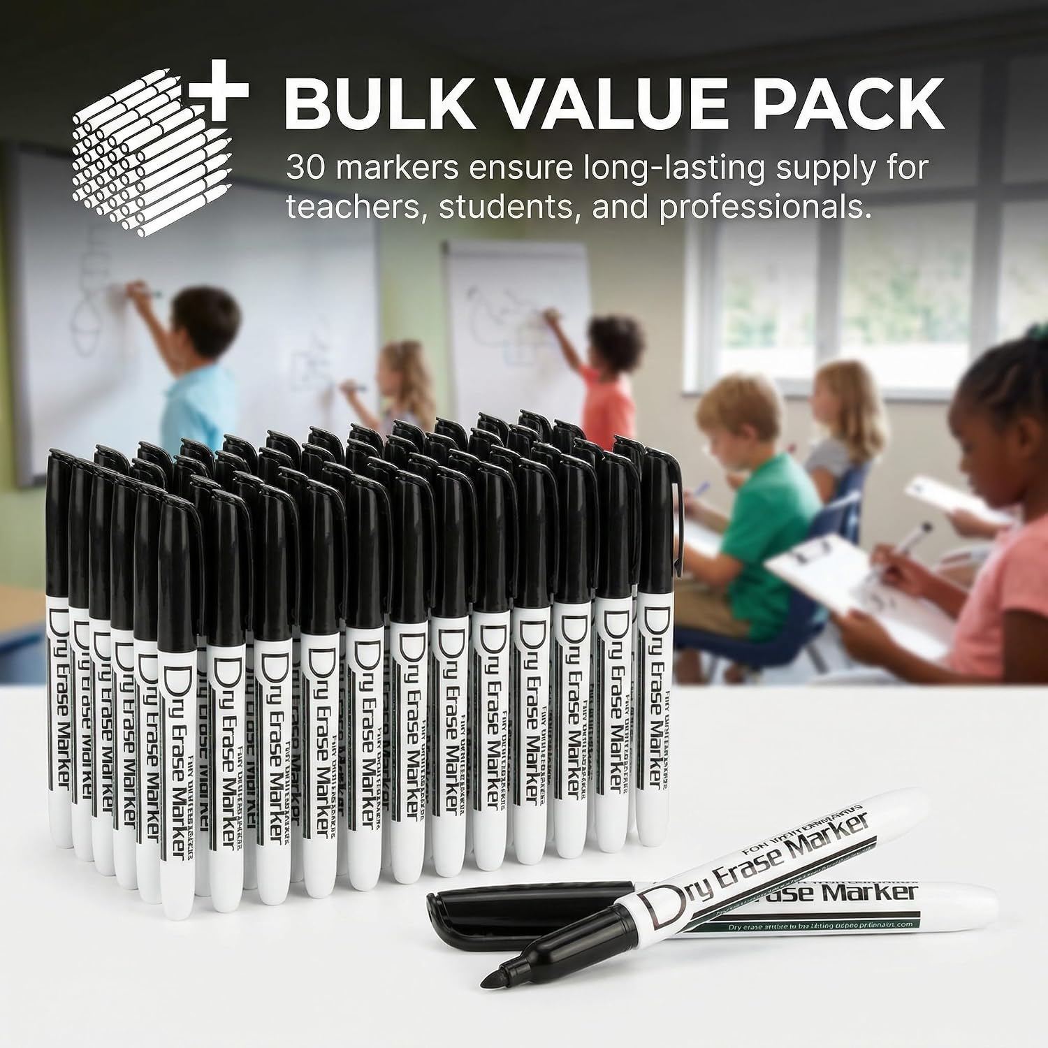 Detalle 2 de Volcanics Black Dry Erase Markers 80-pack ๐