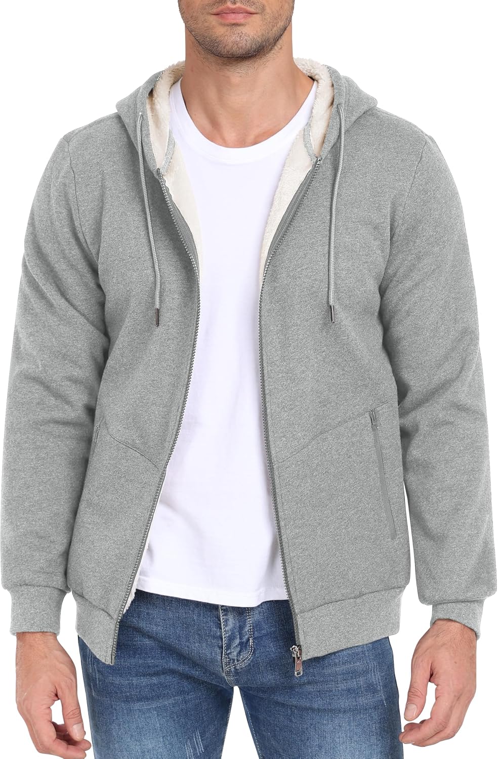 Detalle de MoFiz Men's Sherpa-Lined Hoodie