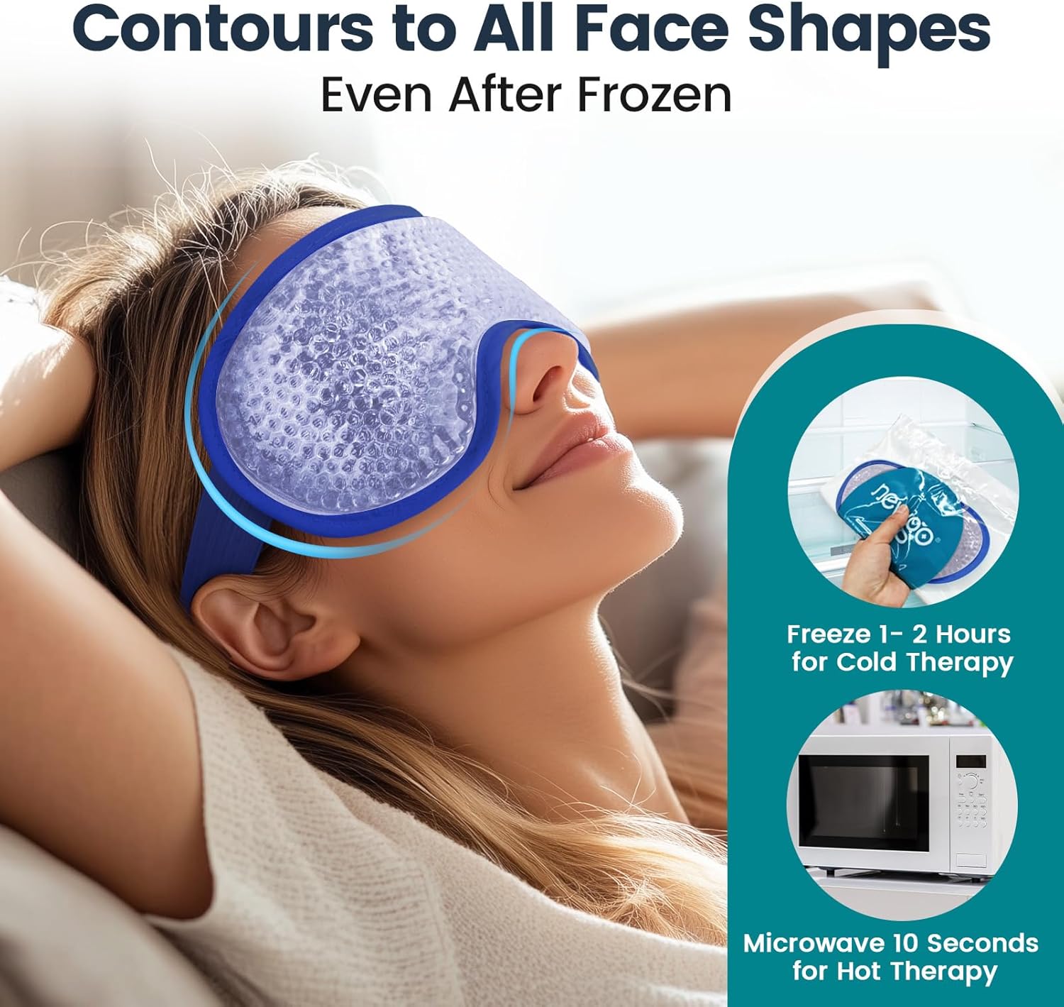 Thumbnail 5 de NEWGO Cooling Eye Mask for Puffy Eyes — Reusable Hot & Cold Gel Eye Mask for Migraine, Dark Circles, and Sinus Pain
