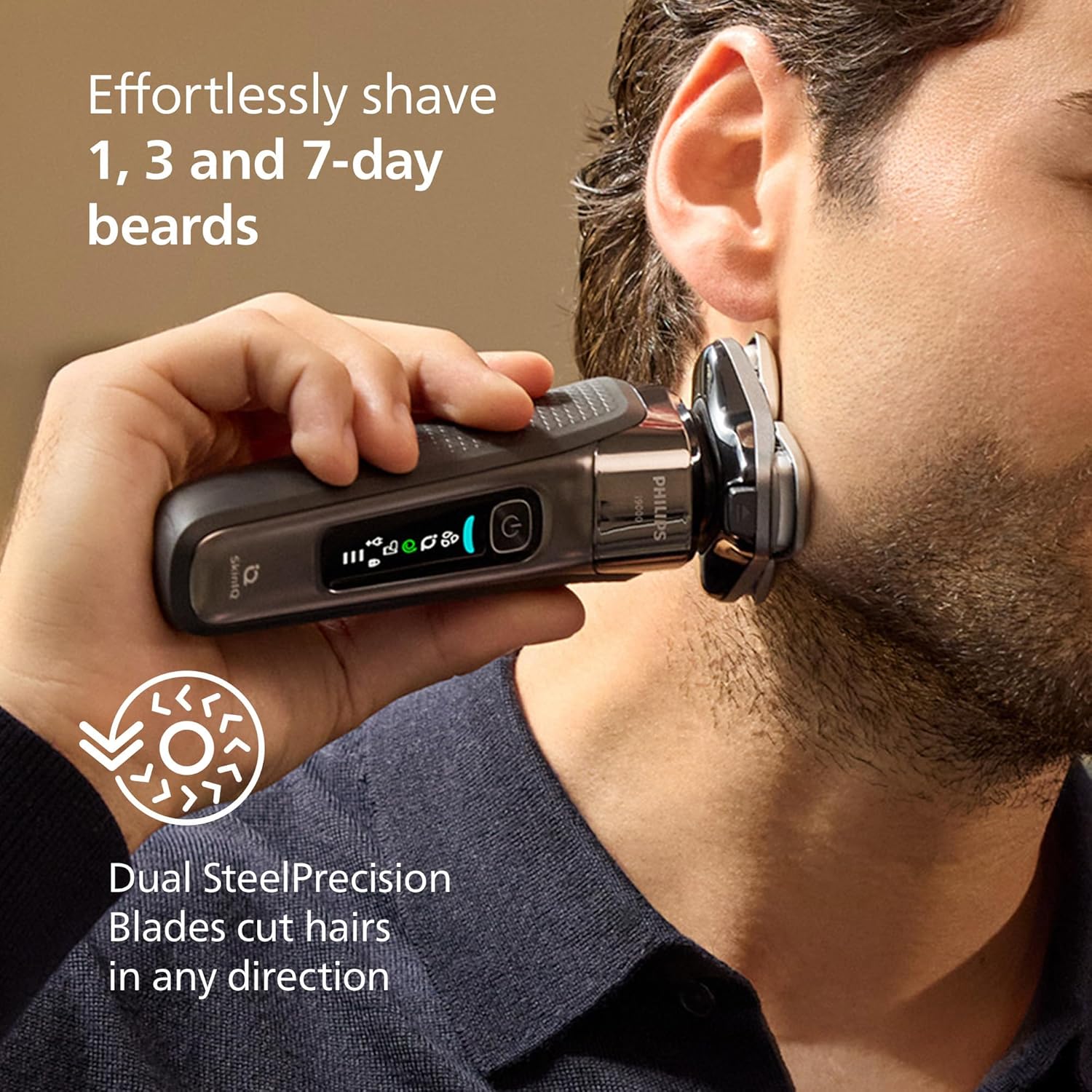 Thumbnail 3 de Philips Shaver i9000 (X9002/30) Wet & Dry Electric Shaver in Dark Slate with SkinIQ