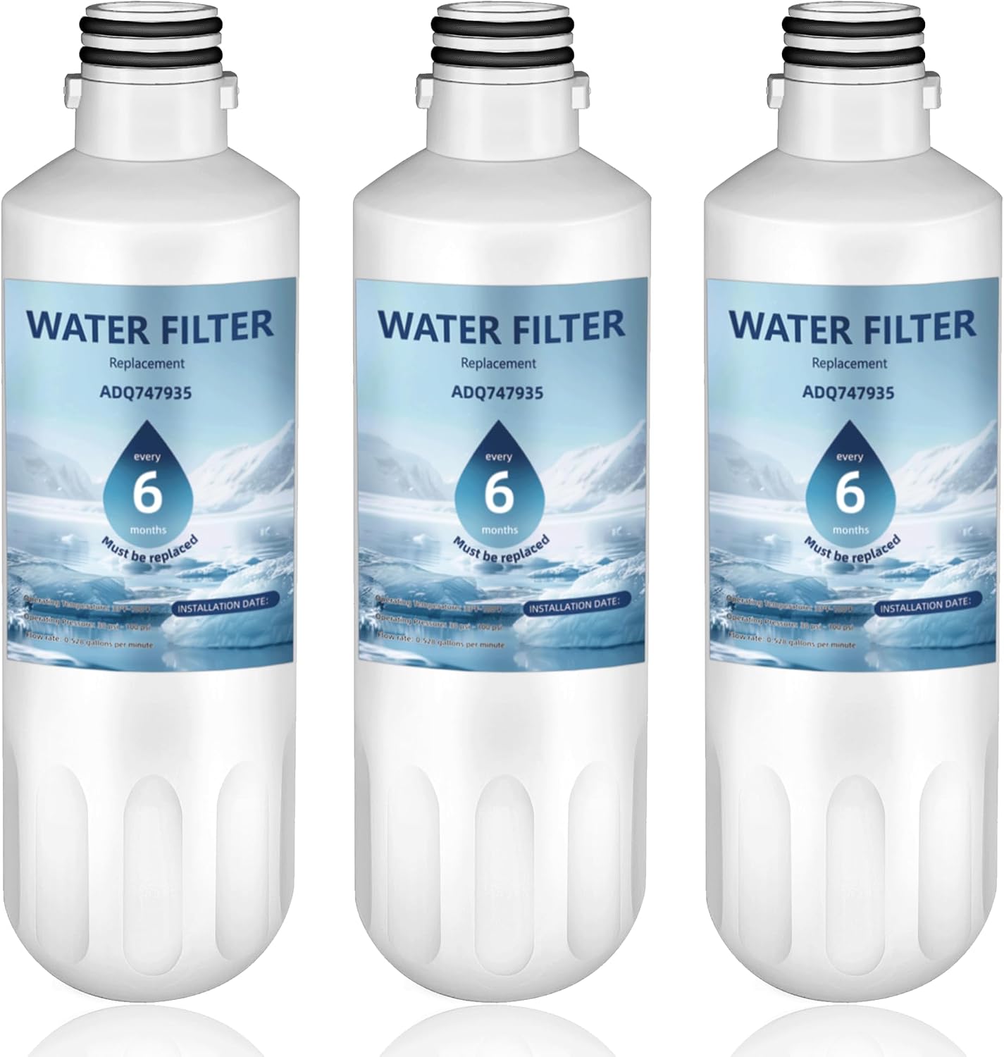 Detalle de ramco RA-10450 LT1000P Water Filter 3-Pack with Coconut-Shell Carbon