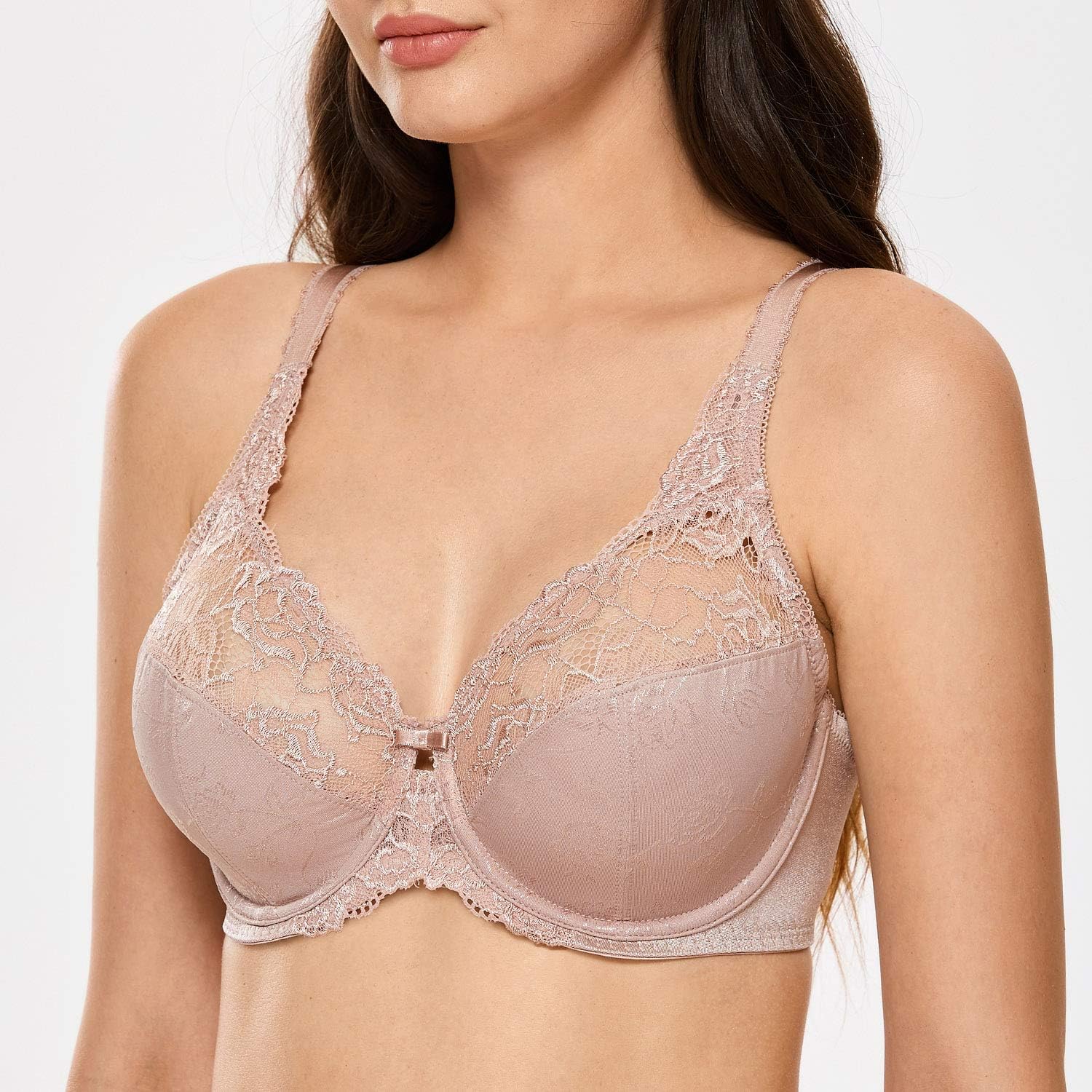 Detalle de DELIMIRA Damen Minimizer-BH mit Bügel (ohne Einlagen) und Spitze für große Größen