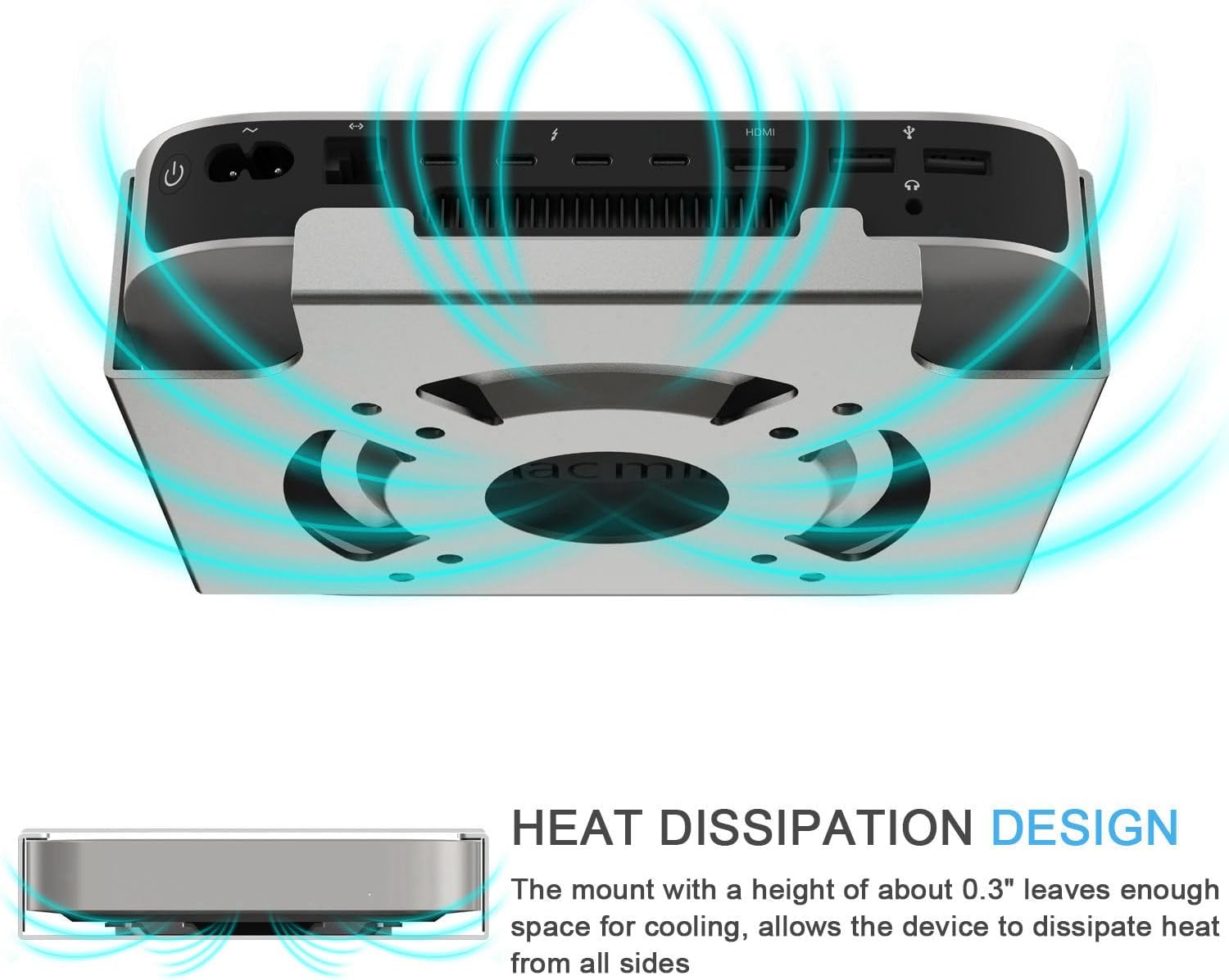 Detalle de IFCASE アルミニウム製VESAブラケット Mac mini用 シルバー・75mm/100mm対応