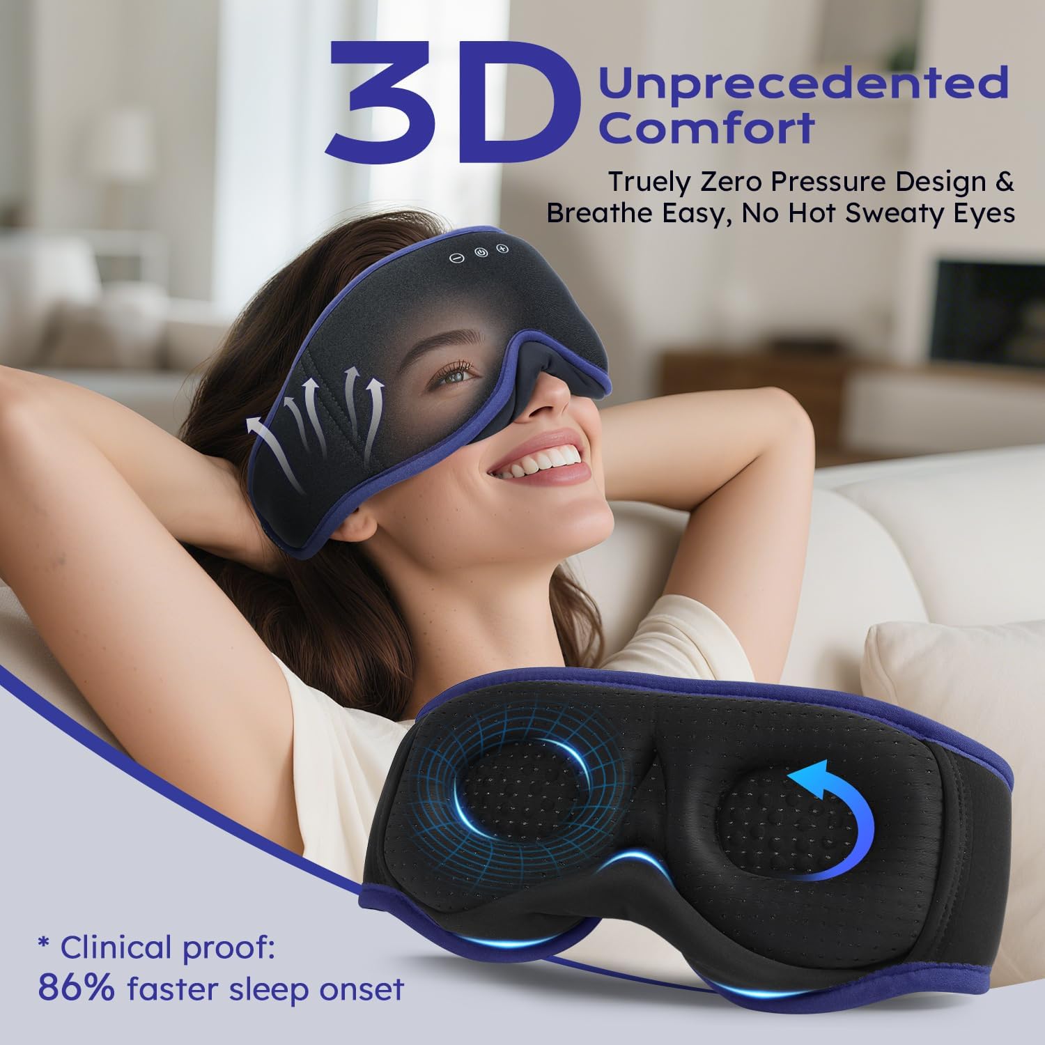 Detalle 2 de LC-dolida Bluetooth Sleep Mask Headphones
