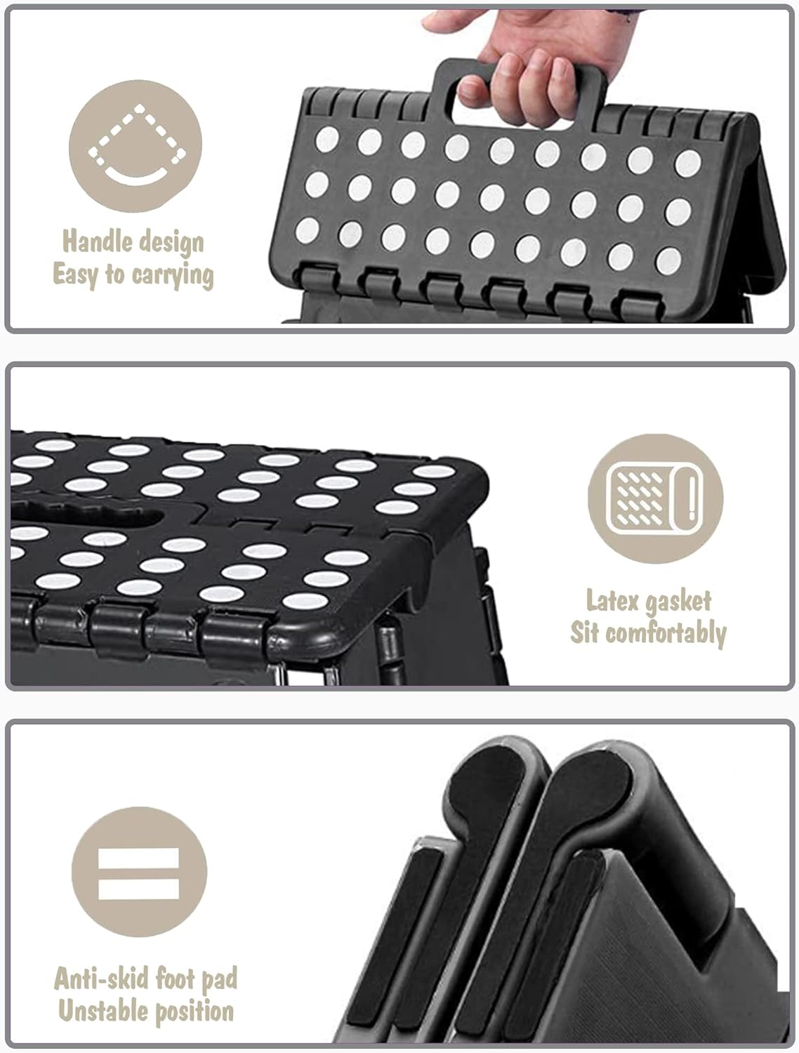 Thumbnail 5 de ACKO Folding Step Stool 13 Inch (Up to 300 lbs) — Sturdy, Collapsible, Non-Slip Step Stool with Handle