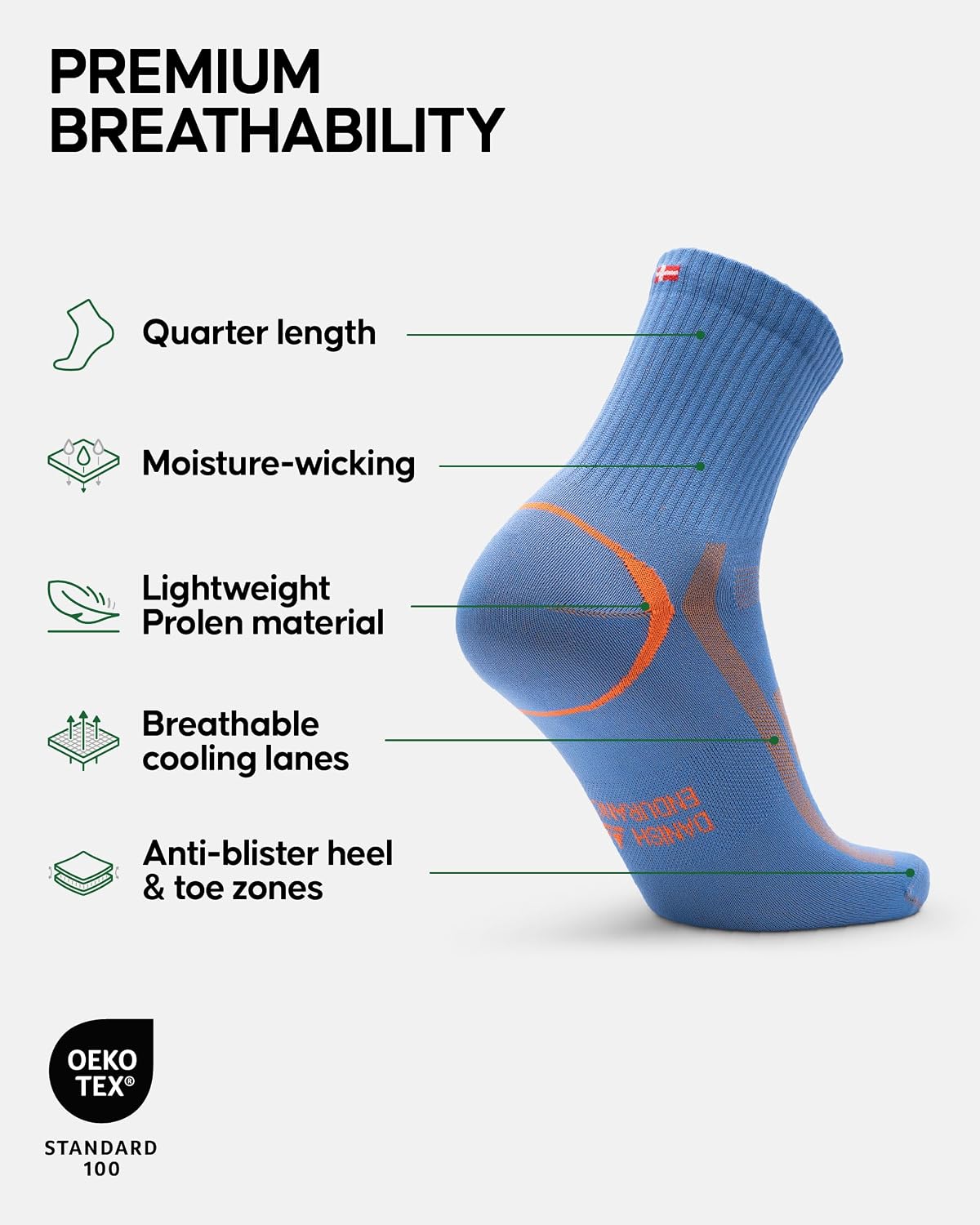 Detalle 2 de Danish Endurance running socks 3 or 5 pack