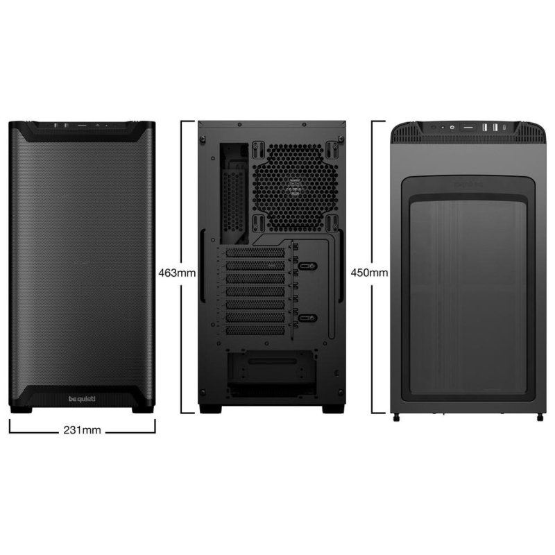 Detalle 2 de be-quiet PURE BASE 501 Airflow Black: caja PC ATX/Micro ATX/Mini-ITX con flujo de aire