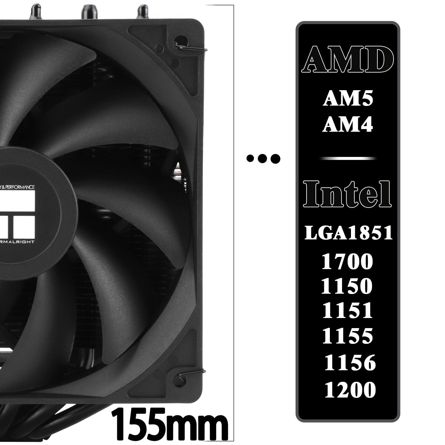 Detalle de TR-Thermalright Peerless Assassin 120 SE Black CPU-Kühler – Dual-Tower, 2x120 mm Lüfter, 6 Heatpipes